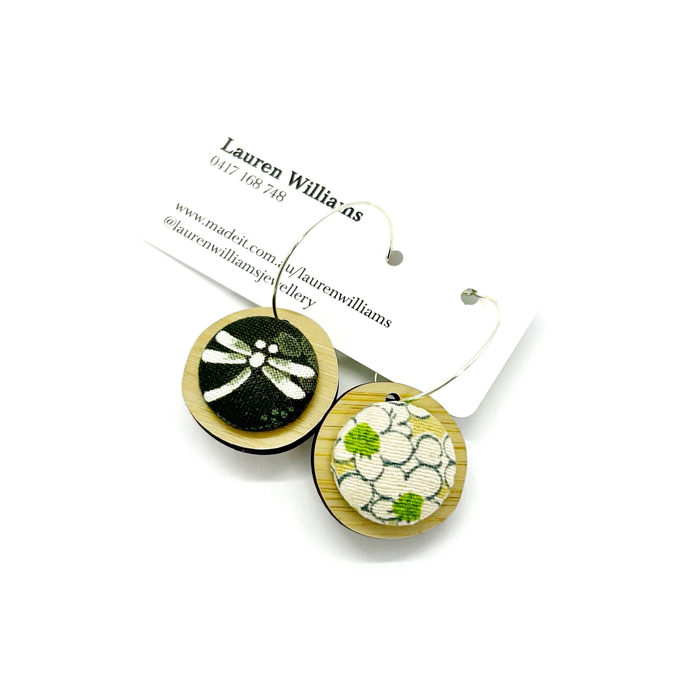 Double Sided Pebble Earrings - Dragonfly