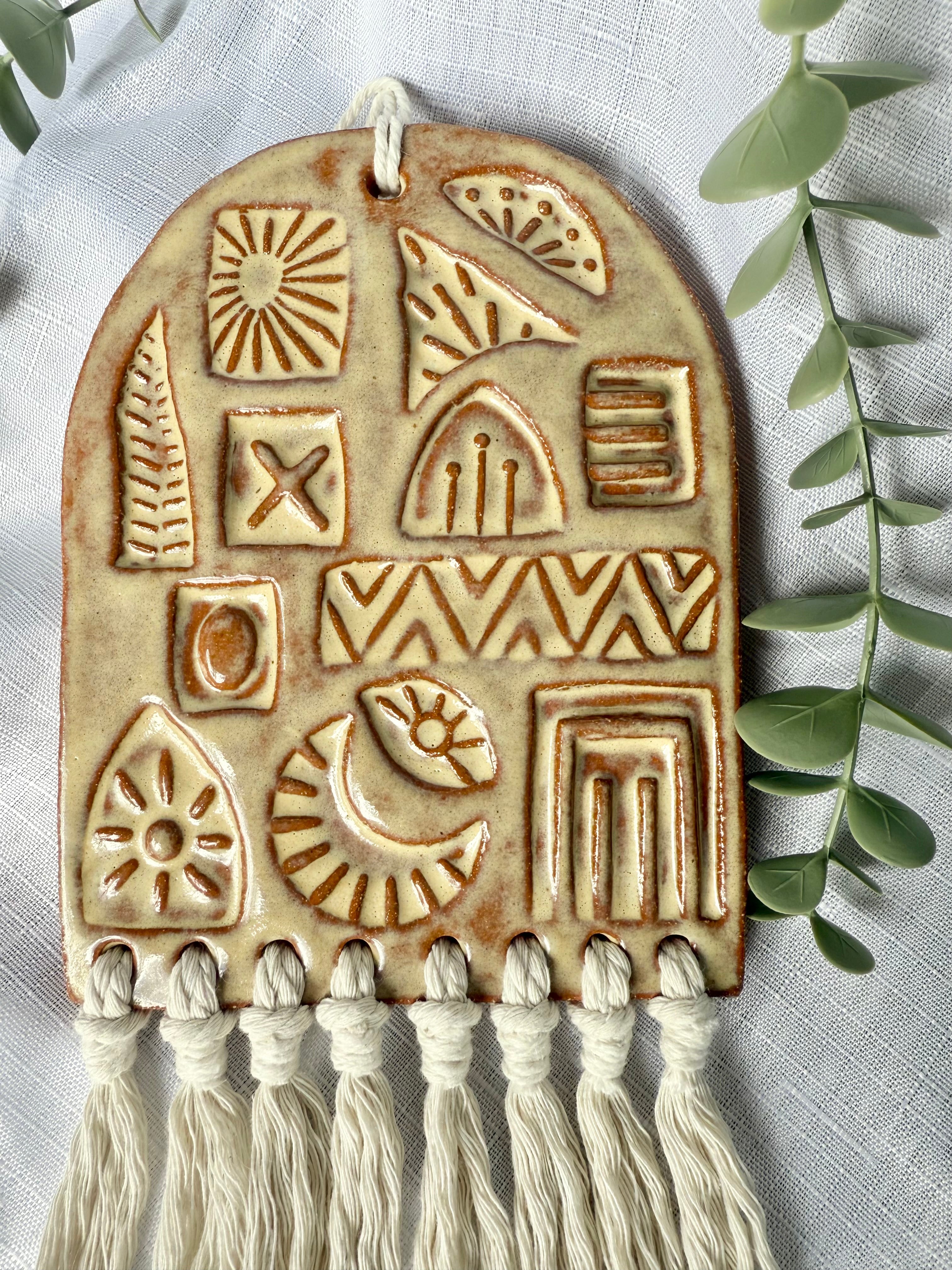 'Good Vibes' Clay Wall Art piece small size