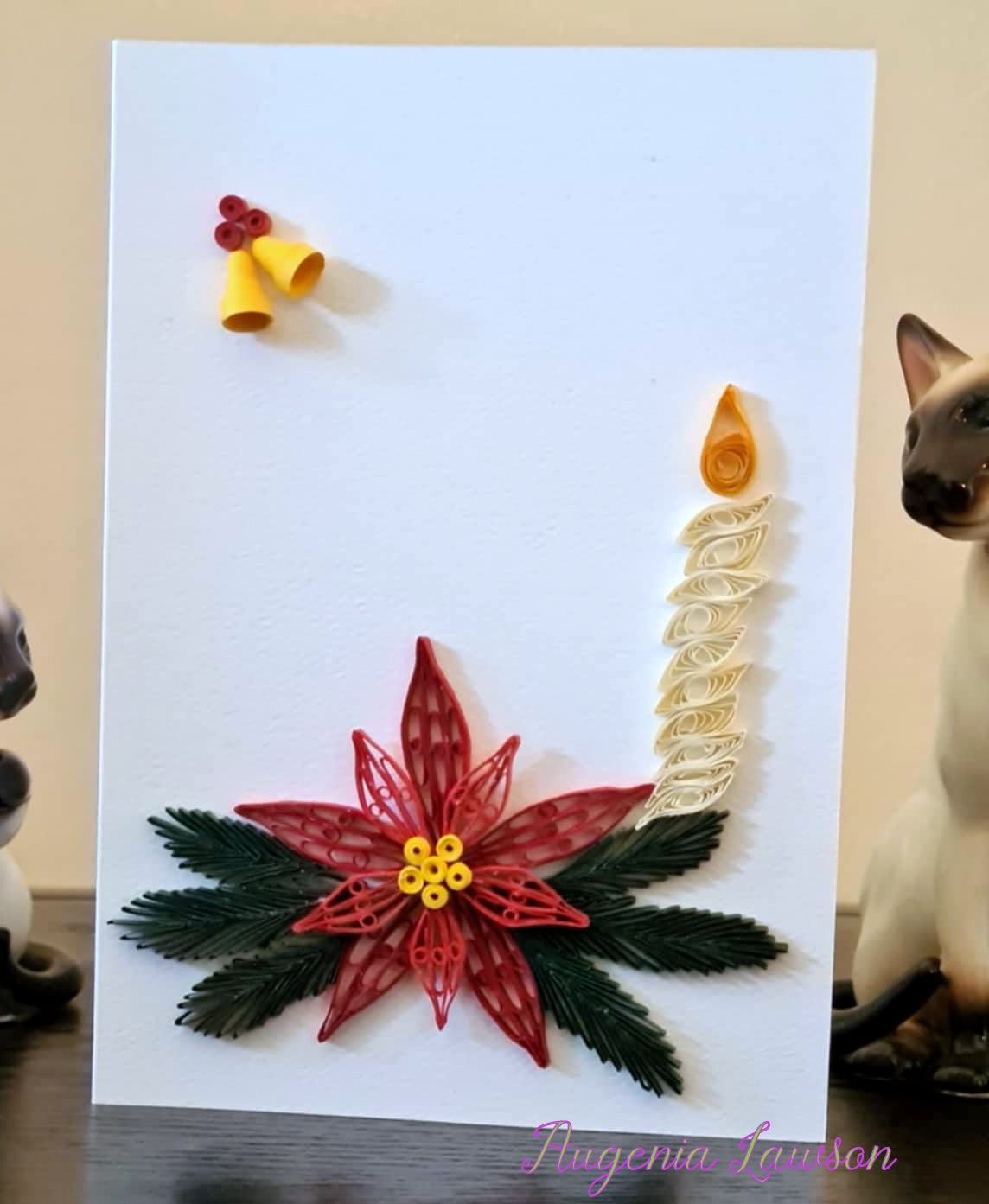 Handmade Paper Quilled Christmas Card – Baubles, Candle Poinsettia or Triple Poinsettia – Unique Festive Greeting