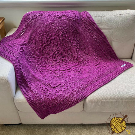 Handmade | Crochet | Heirloom | Baby Blanket | Lap Blanket | Plum
