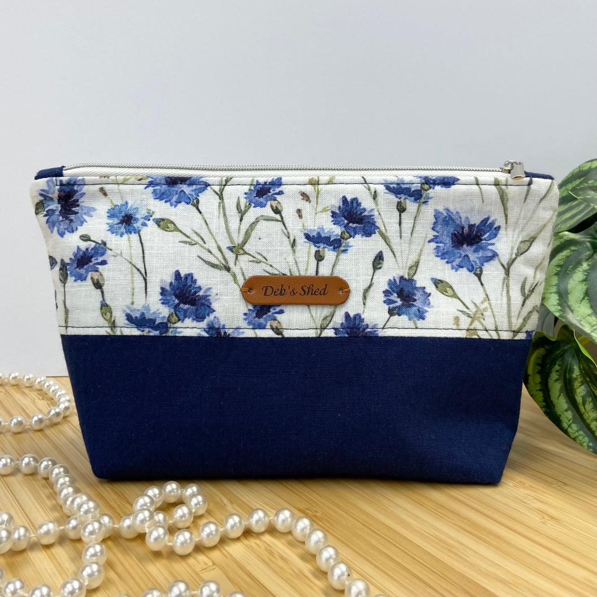 Two-Tone Zipper Pouch - Cornflowers