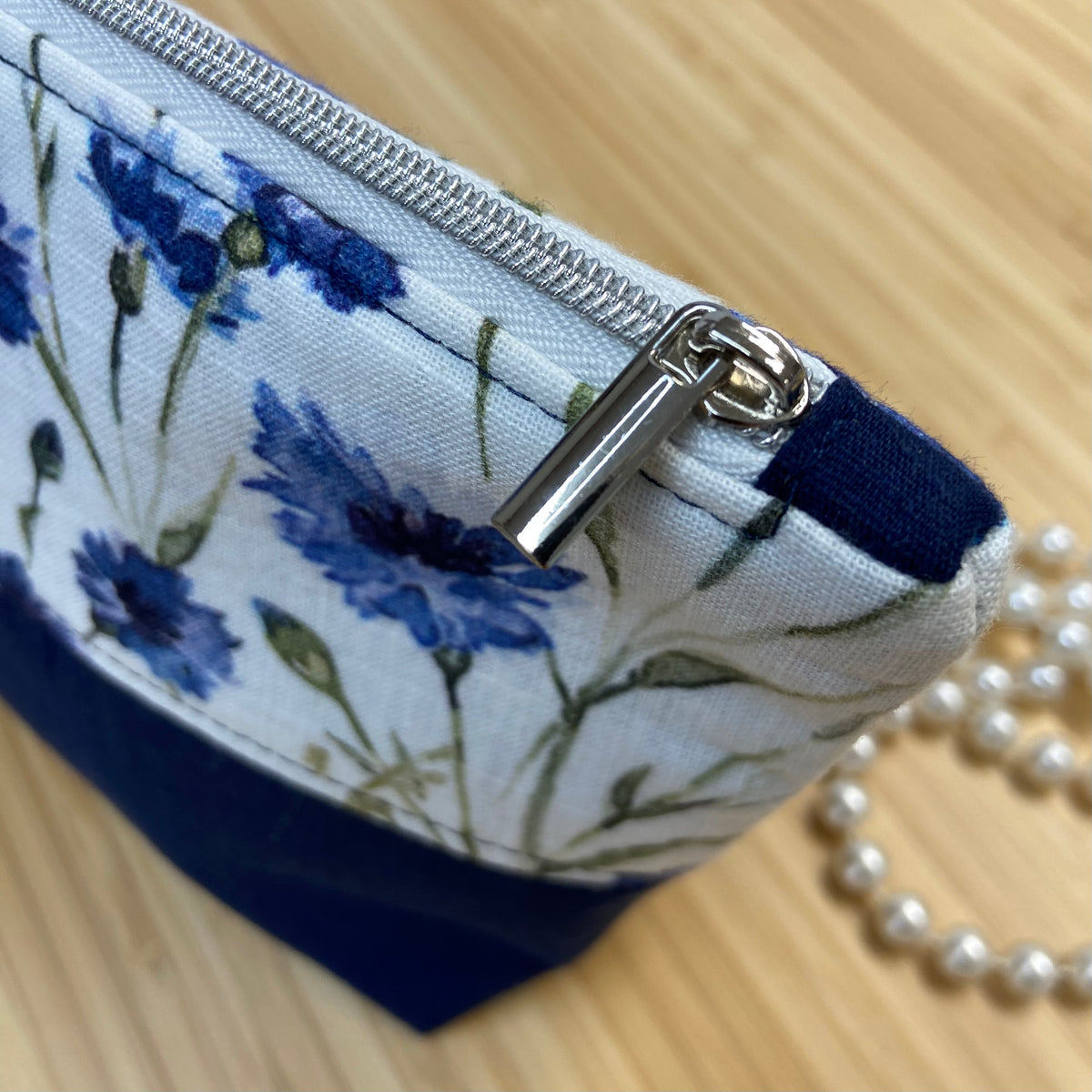 Two-Tone Zipper Pouch - Cornflowers