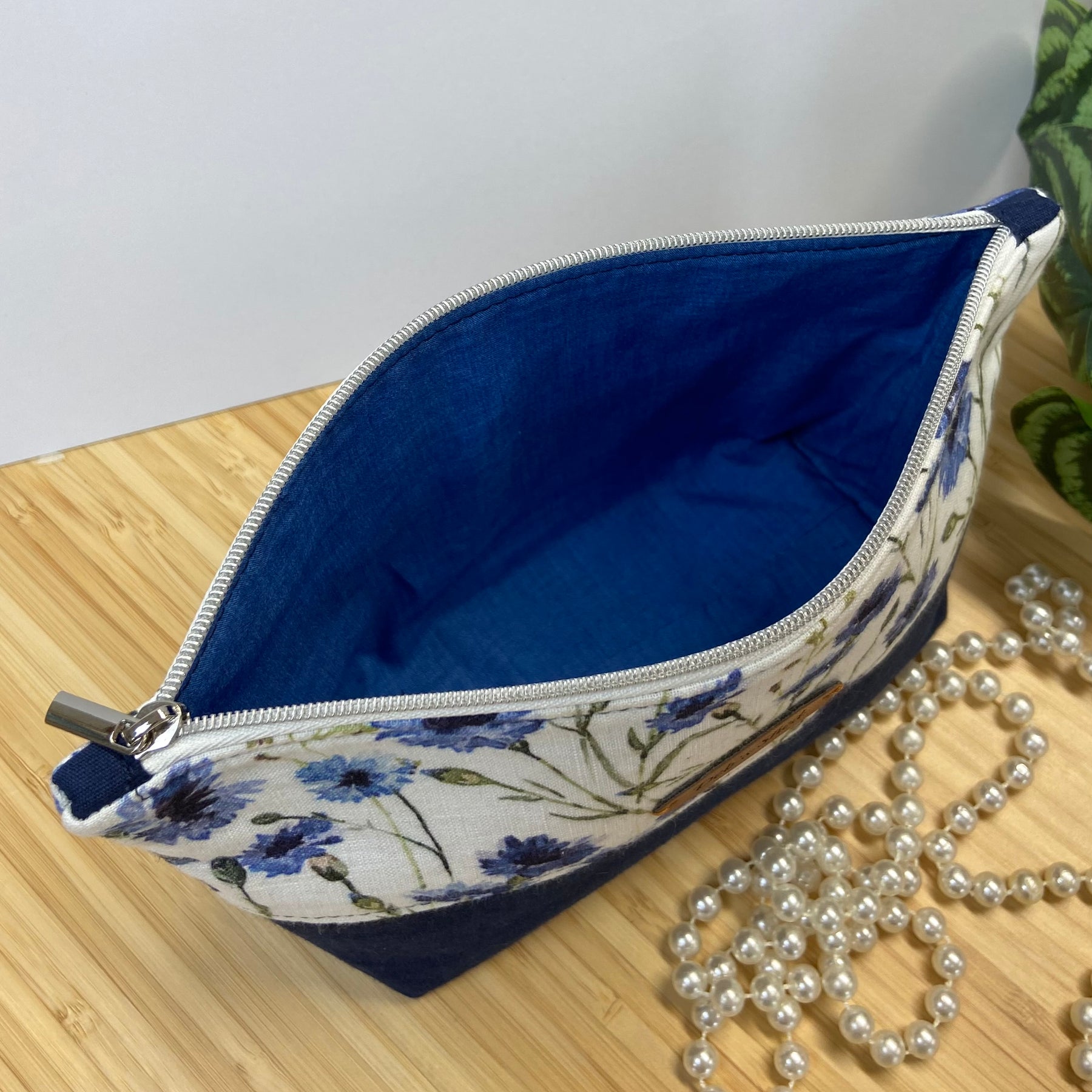 Two-Tone Zipper Pouch - Cornflowers
