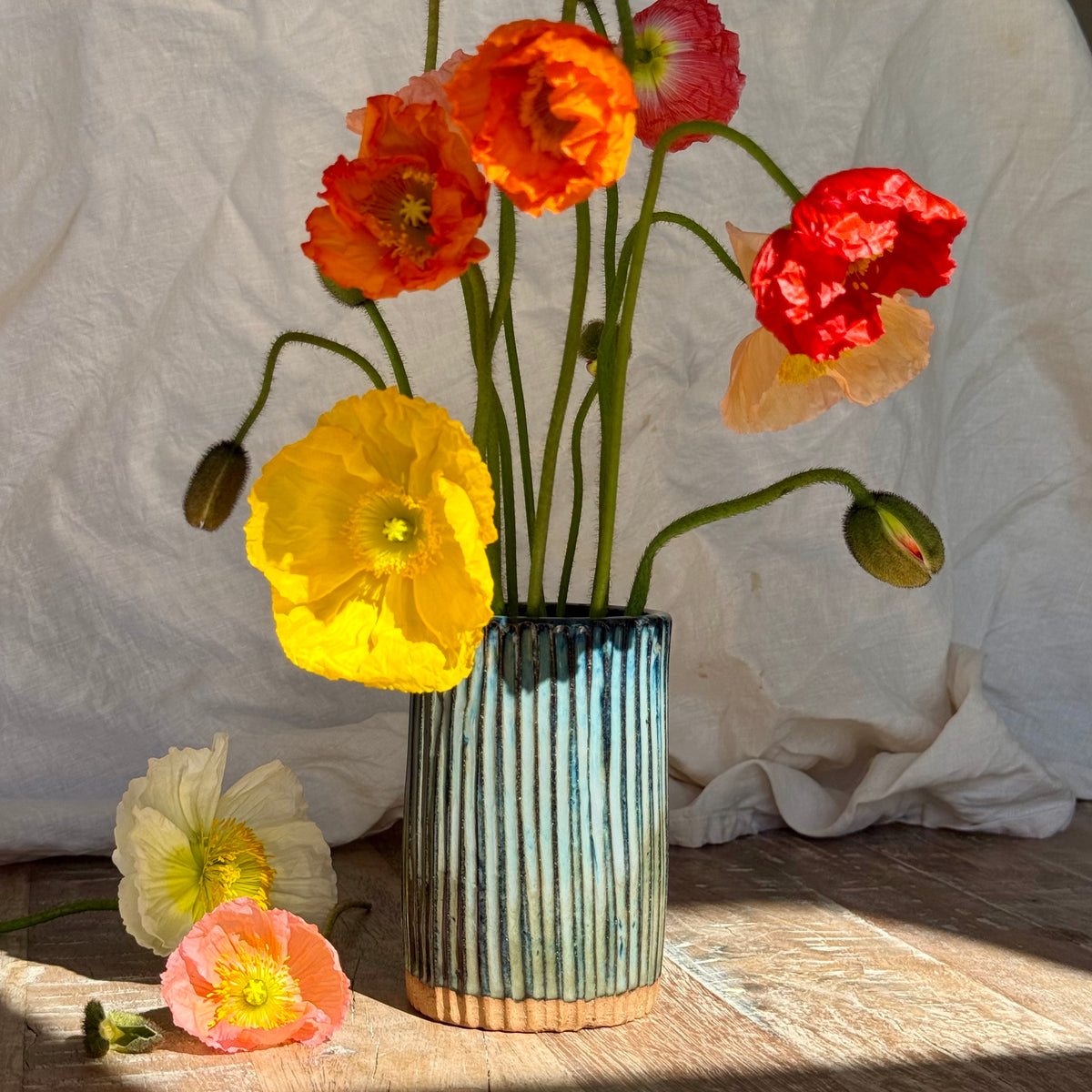 Sunday Tall | Handmade Ceramic Flower Vase + Flower Frog