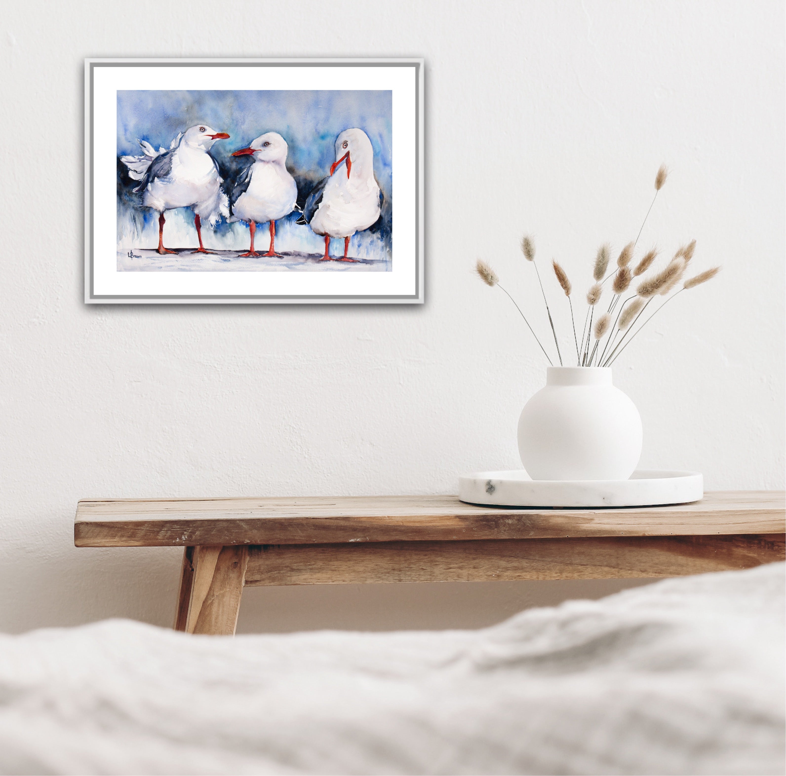 The Glam Gulls A3 Fine Art Print