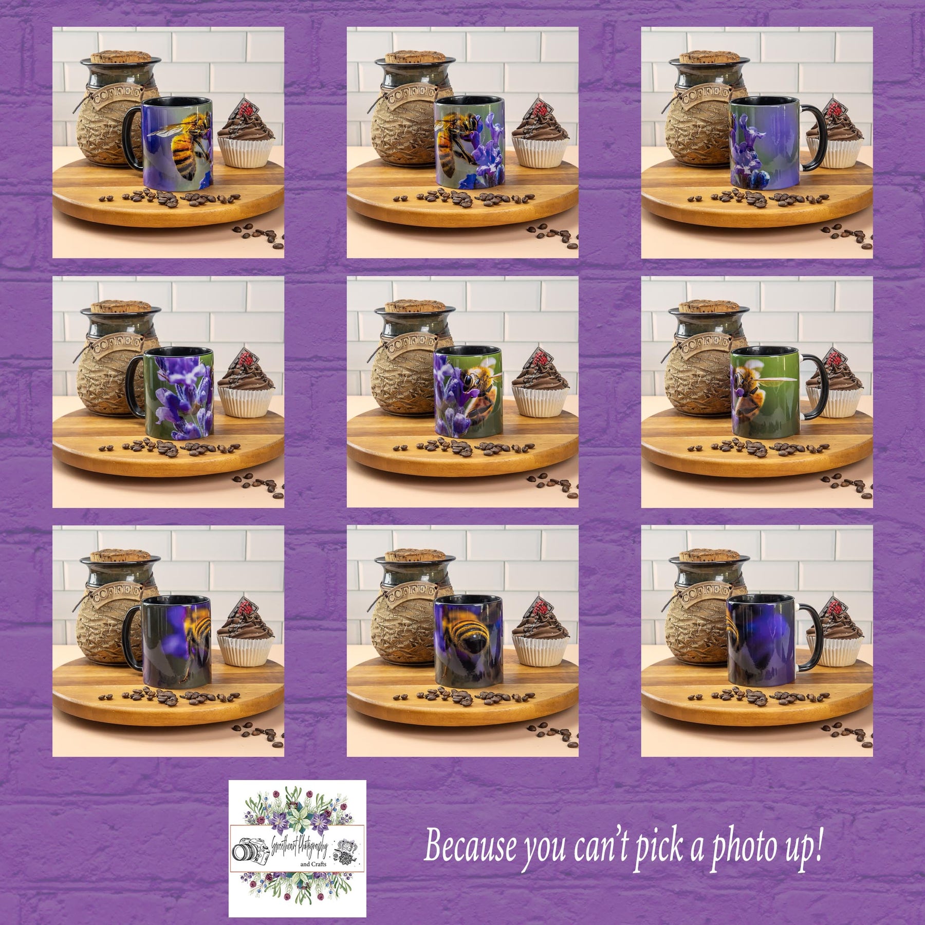 Honeybee and Lavender Coffee Mugs