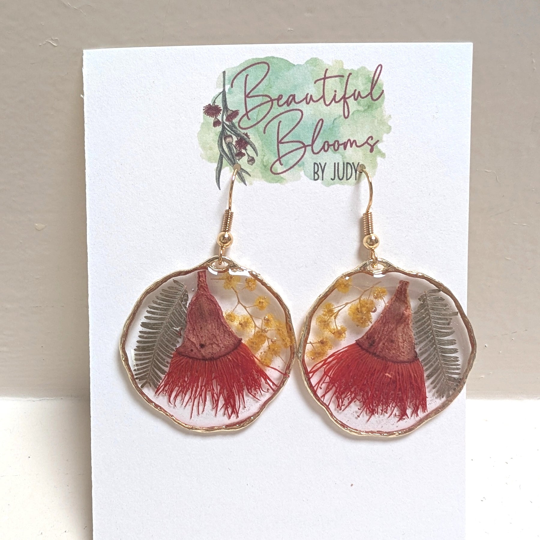 Australian native flower earrings, handmade