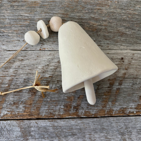 Ceramic Christmas Bell - White Clay
