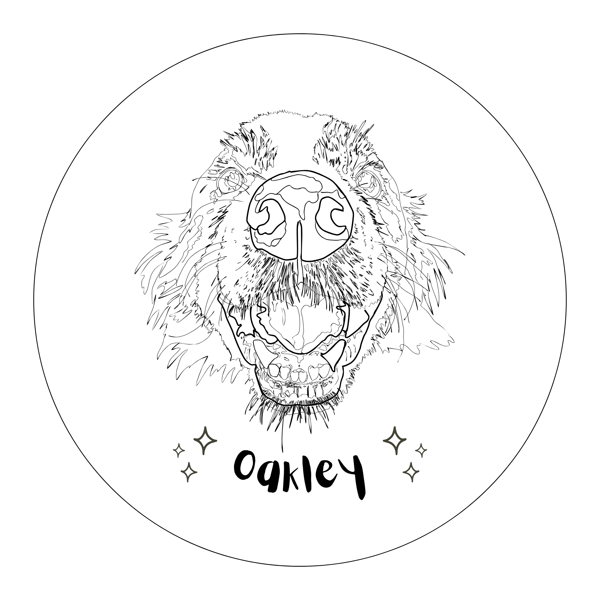 Custom design pet portrait for you to embroider at home