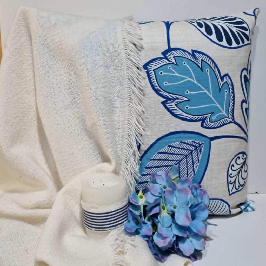 Blue & Cream Hamptons Style Cushion Cover | Coastal Modern Beach House