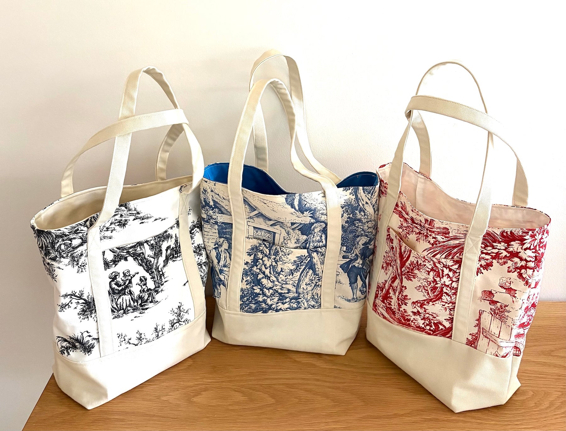 Vintage Print Canvas Totes