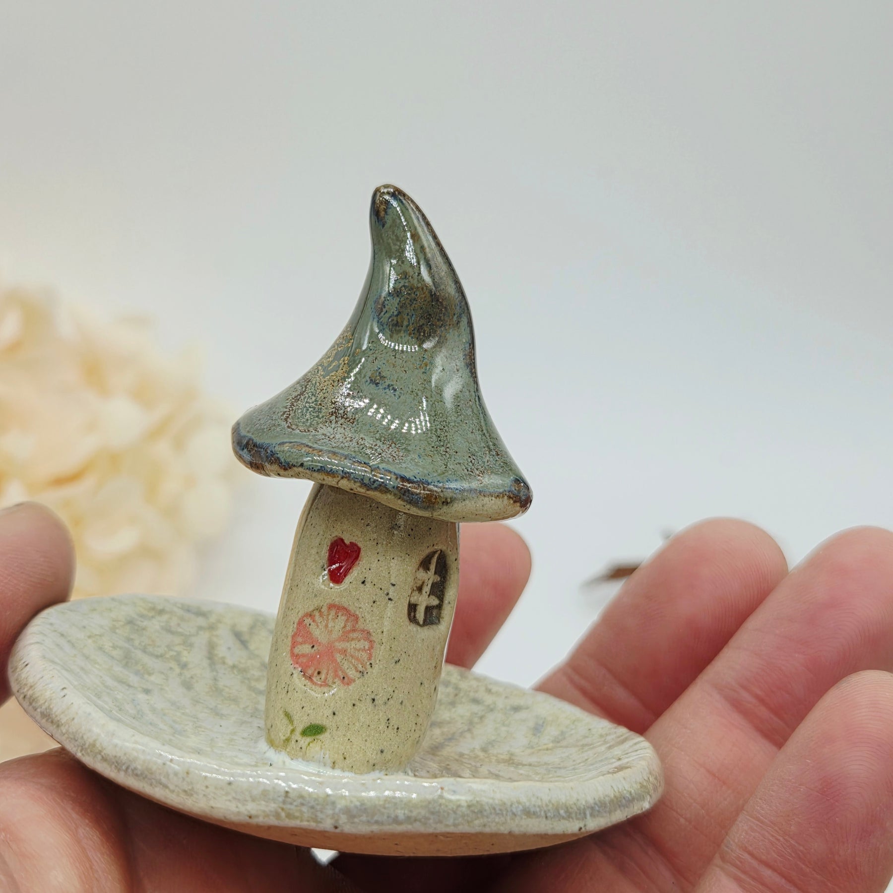 Toadstool Ring Dish Moonlight and Smoke