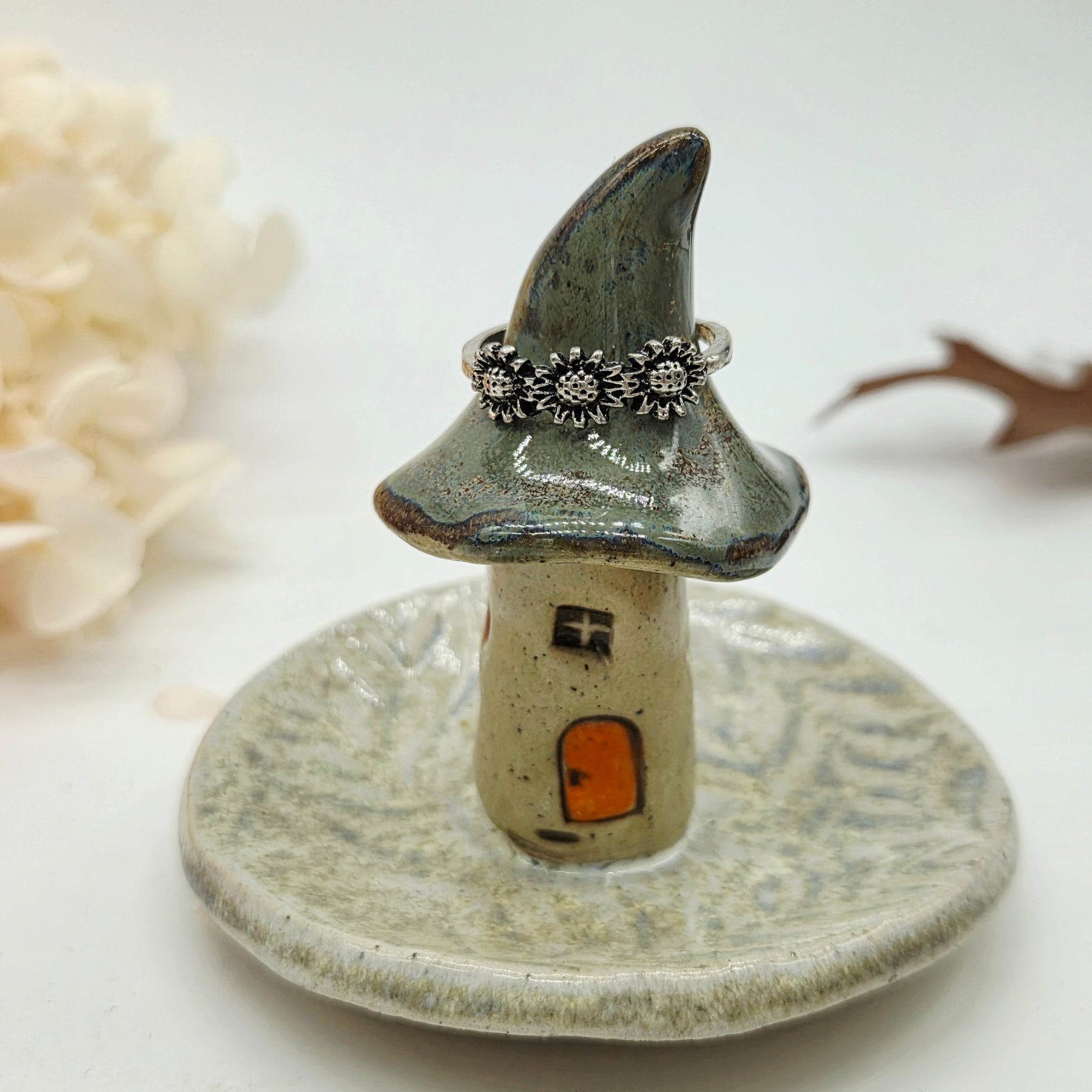Toadstool Ring Dish Moonlight and Smoke