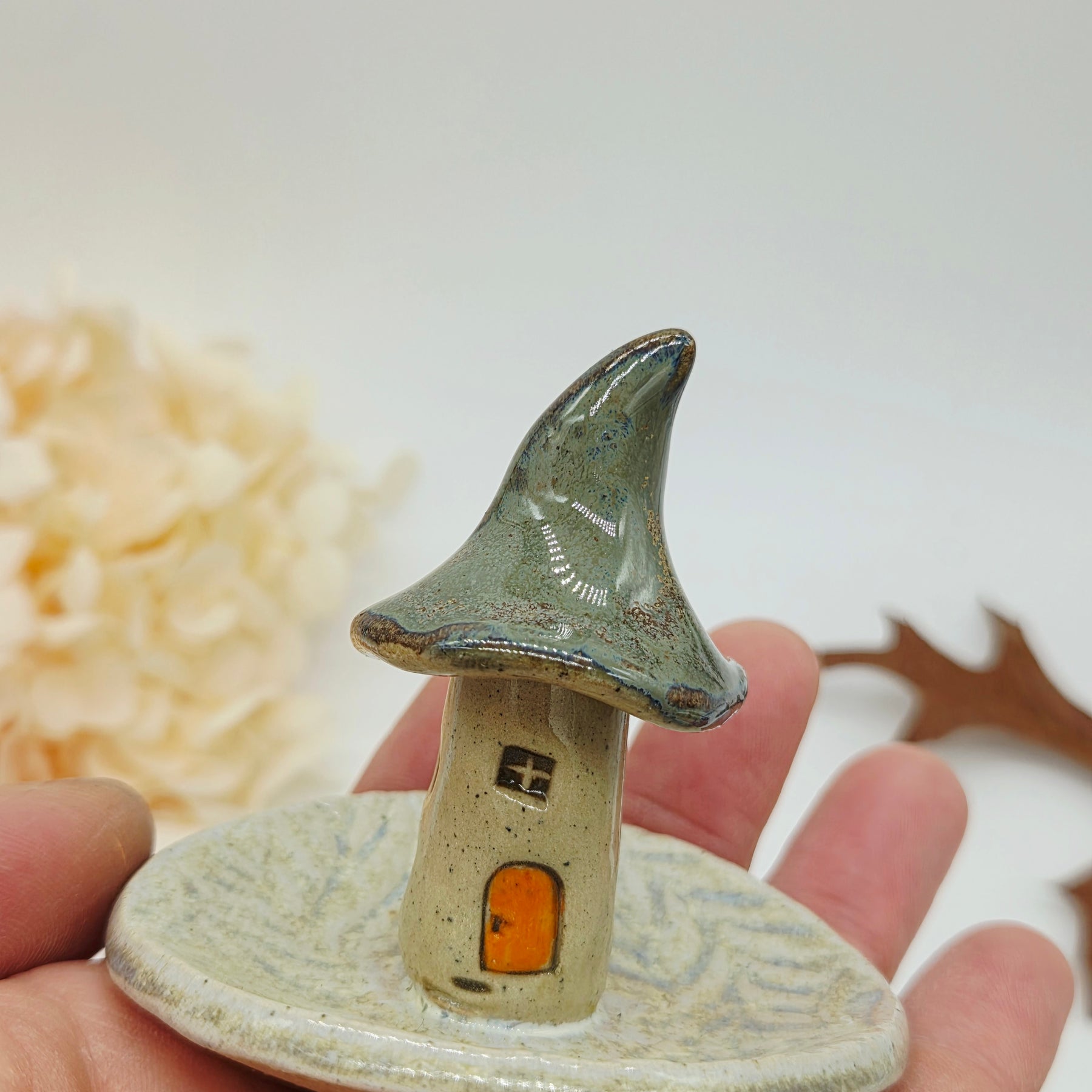 Toadstool Ring Dish Moonlight and Smoke