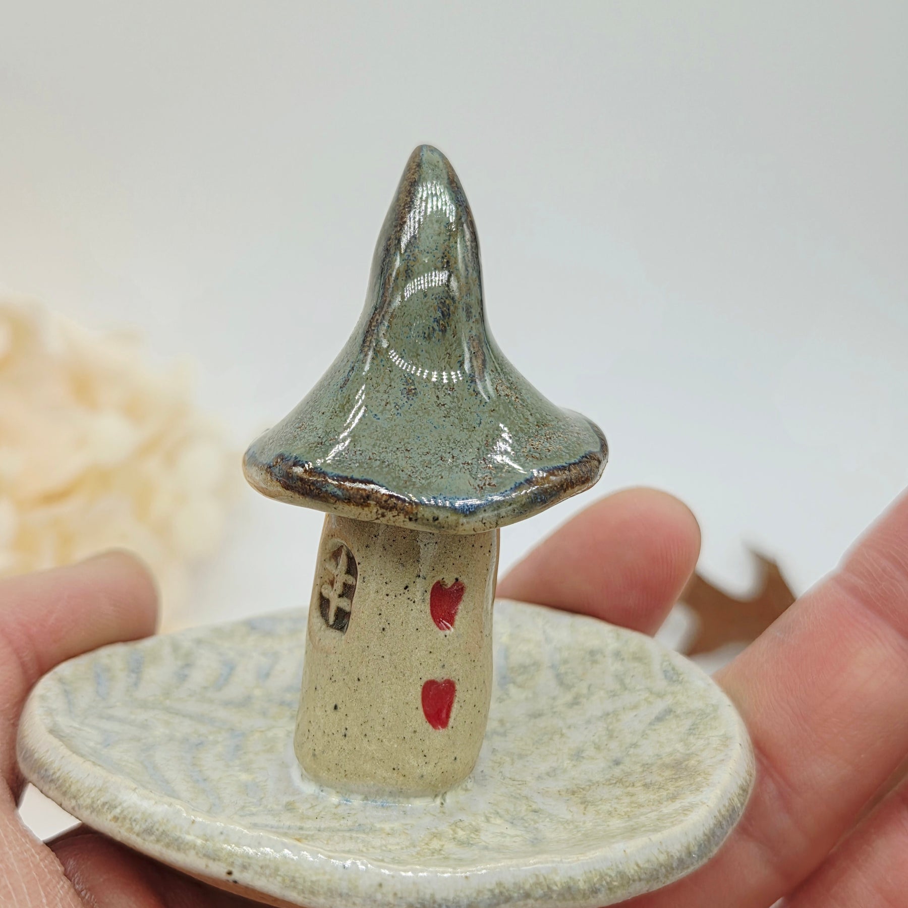 Toadstool Ring Dish Moonlight and Smoke