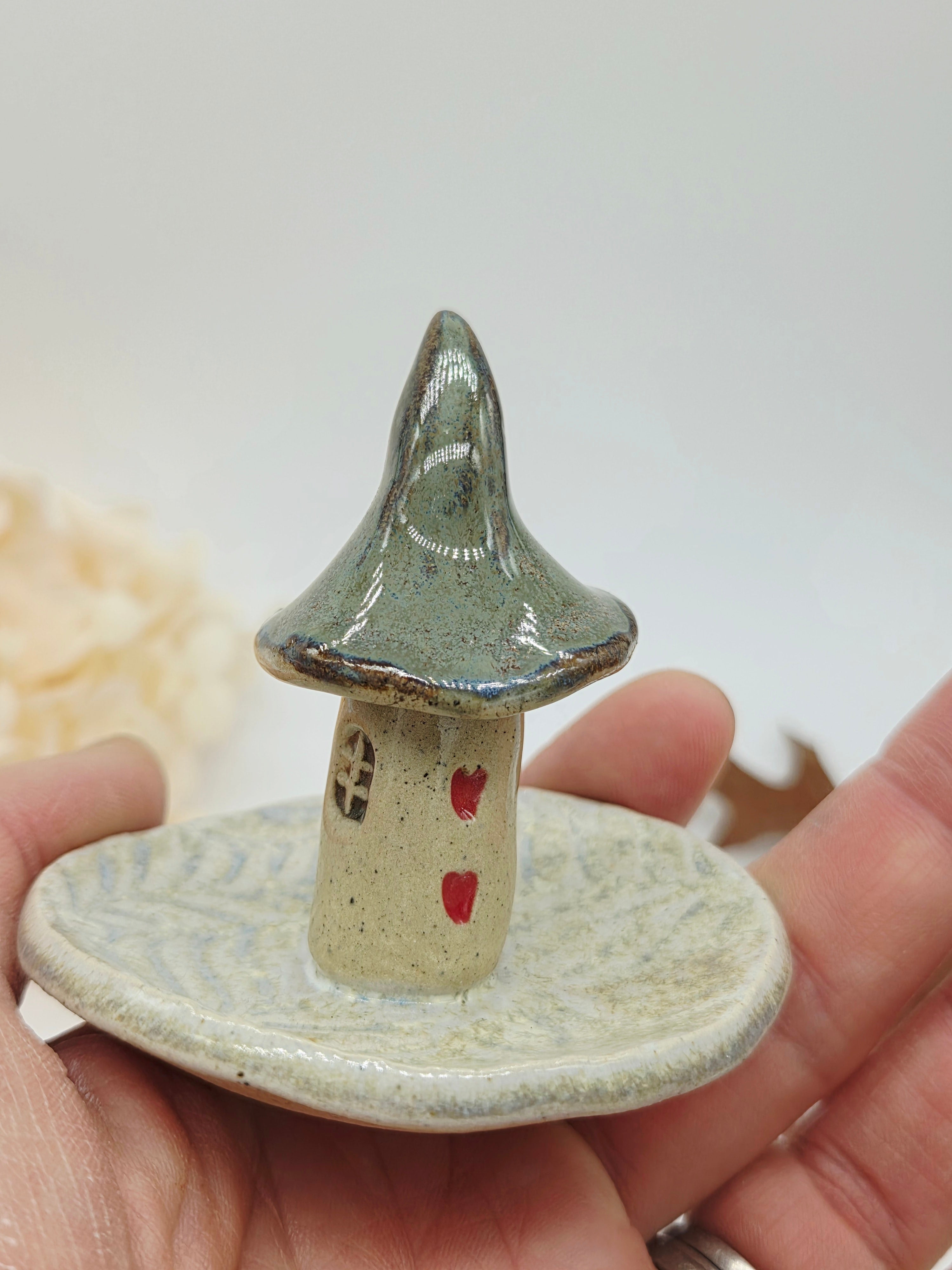 Toadstool Ring Dish Moonlight and Smoke