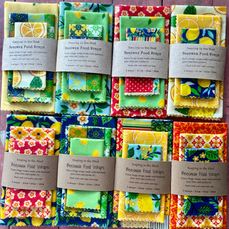 Beeswax Food Wraps - pack of 3.