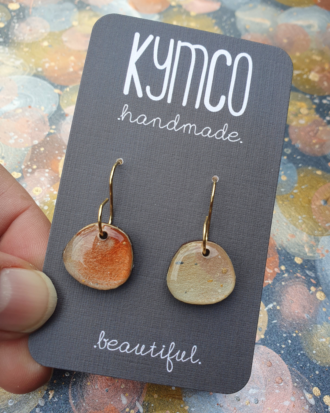 The Desert Dreaming Collection | Resin art jewellery | Small dangle earrings
