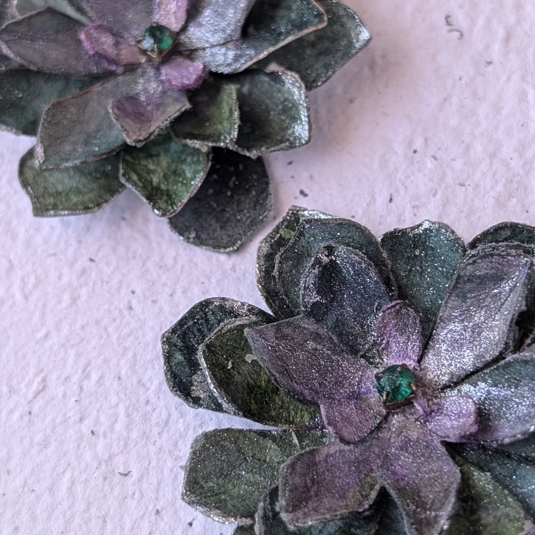 Handmade Aeonium Flower Earrings – Botanical Statement Jewellery