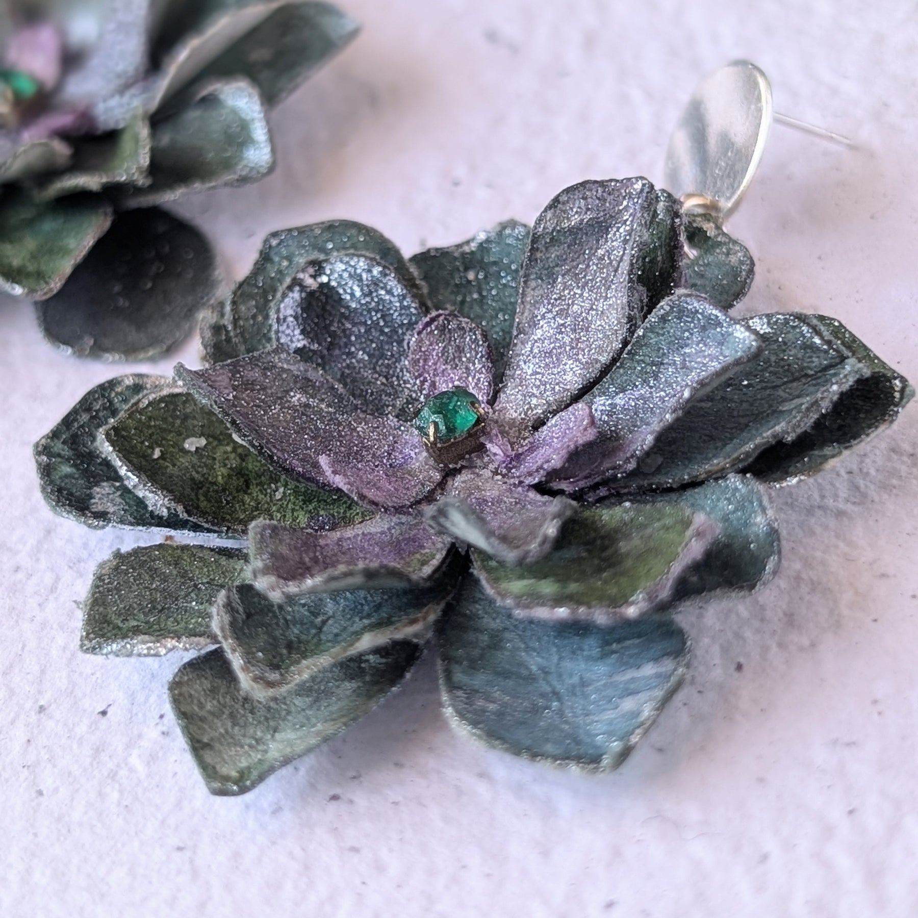 Handmade Aeonium Flower Earrings – Botanical Statement Jewellery