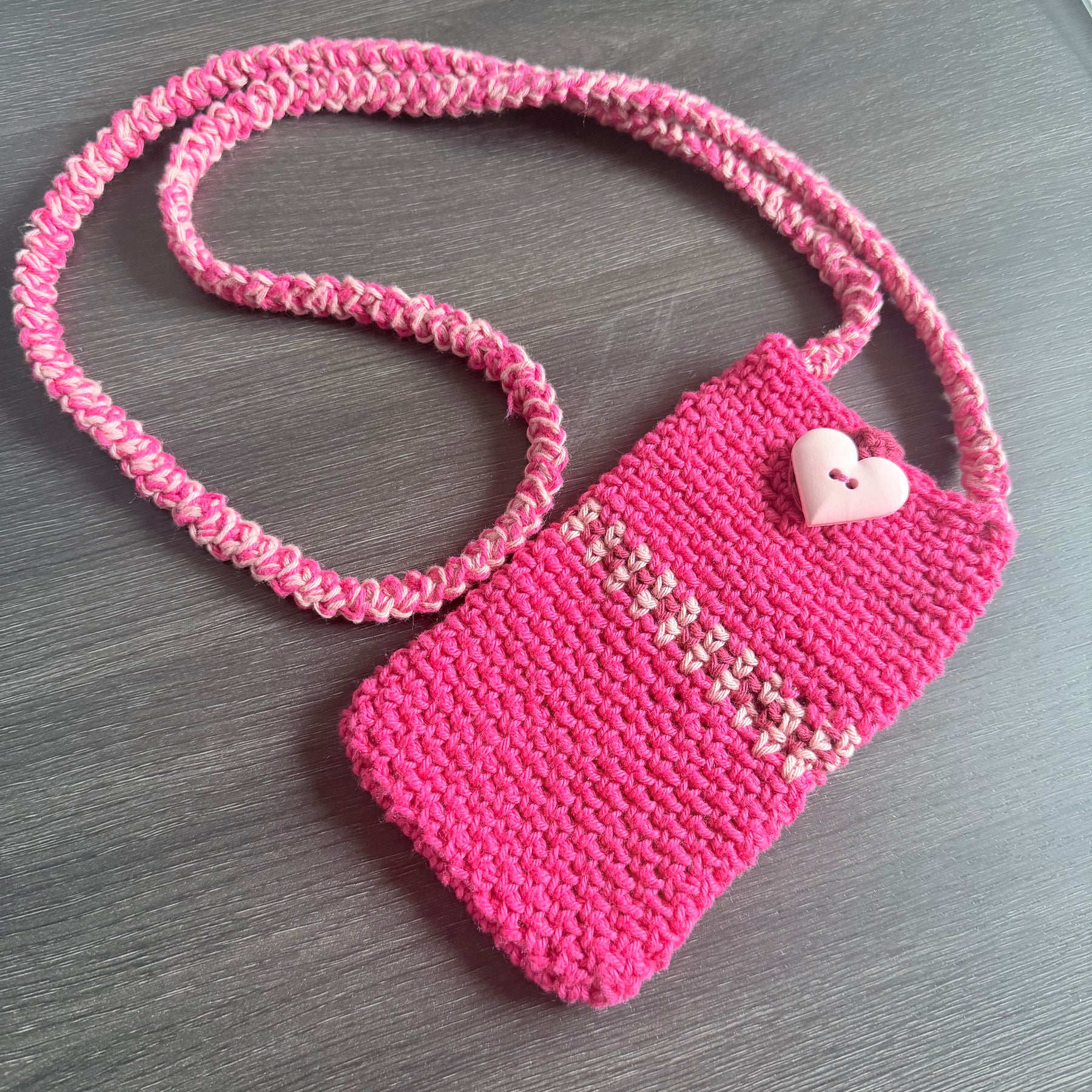 #110 Pink Heart Mobile Phone Bag