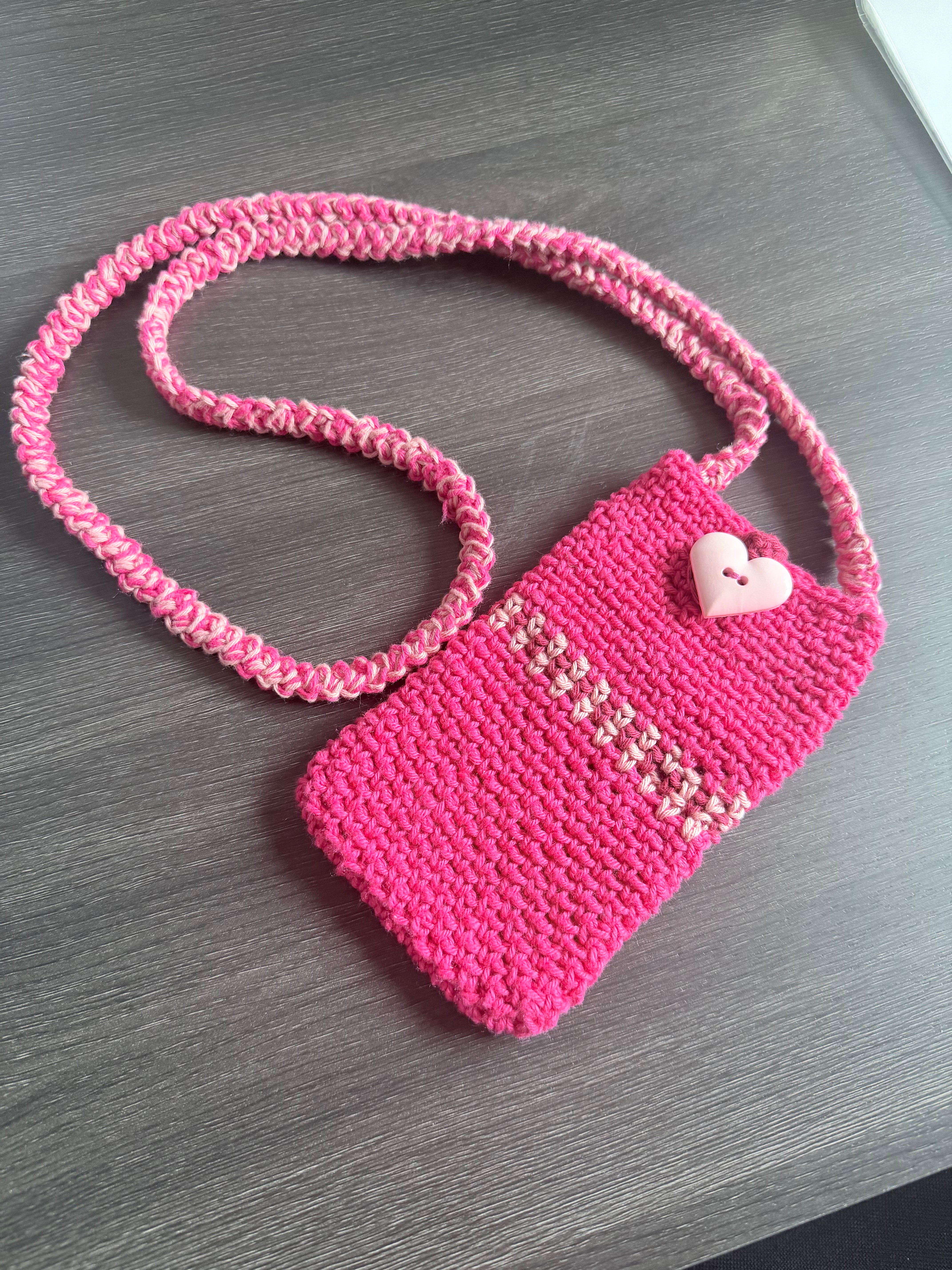 #110 Pink Heart Mobile Phone Bag