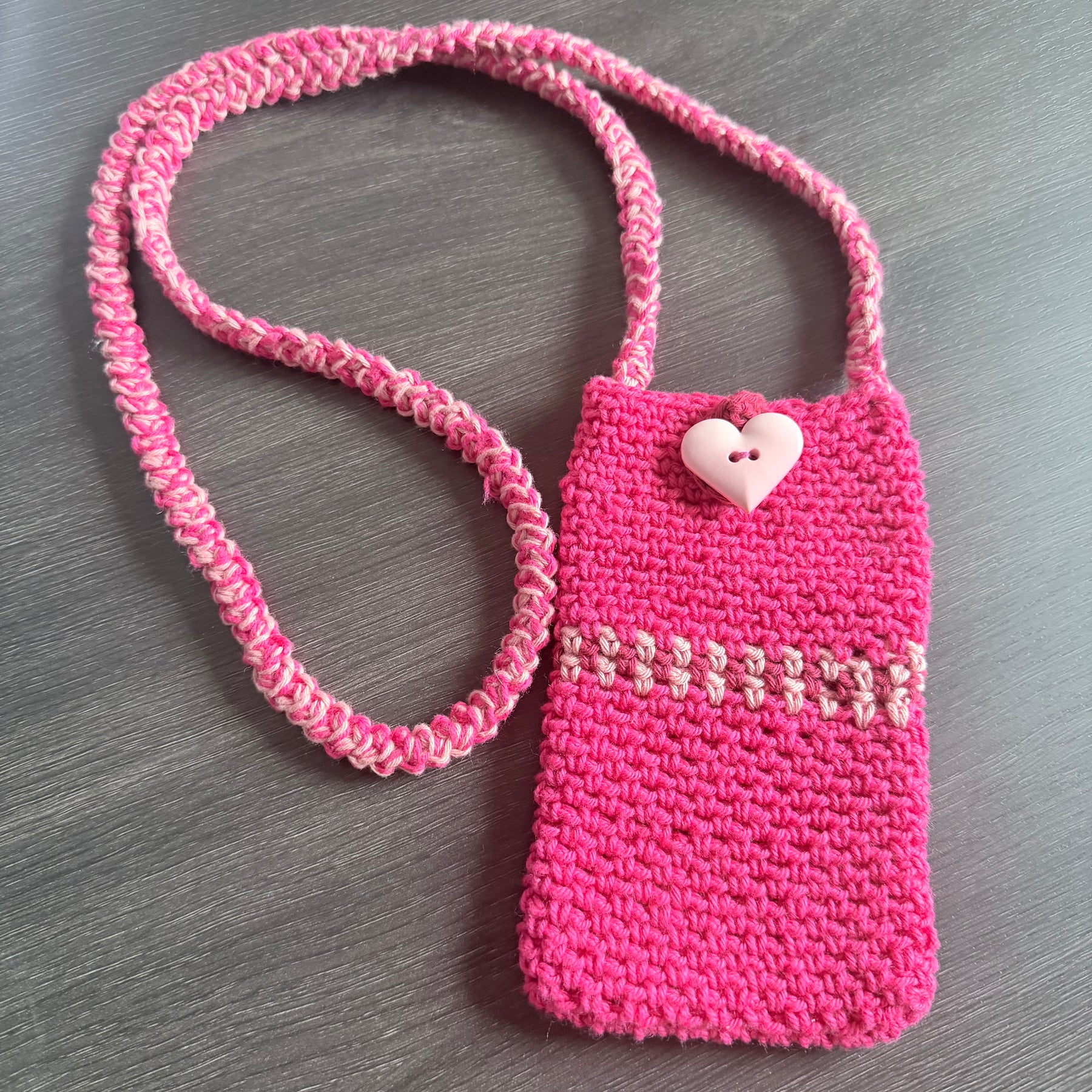#110 Pink Heart Mobile Phone Bag