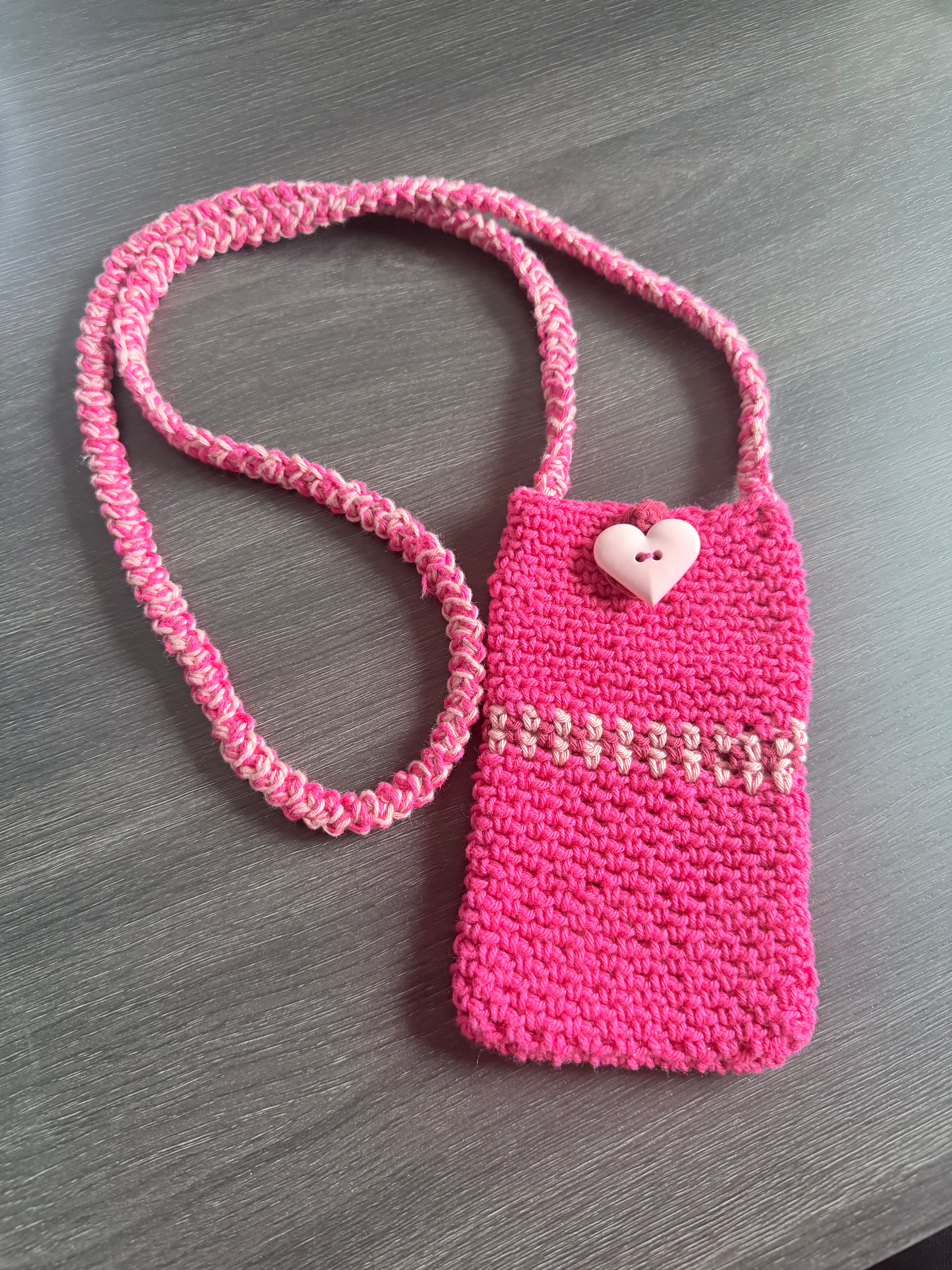 #110 Pink Heart Mobile Phone Bag