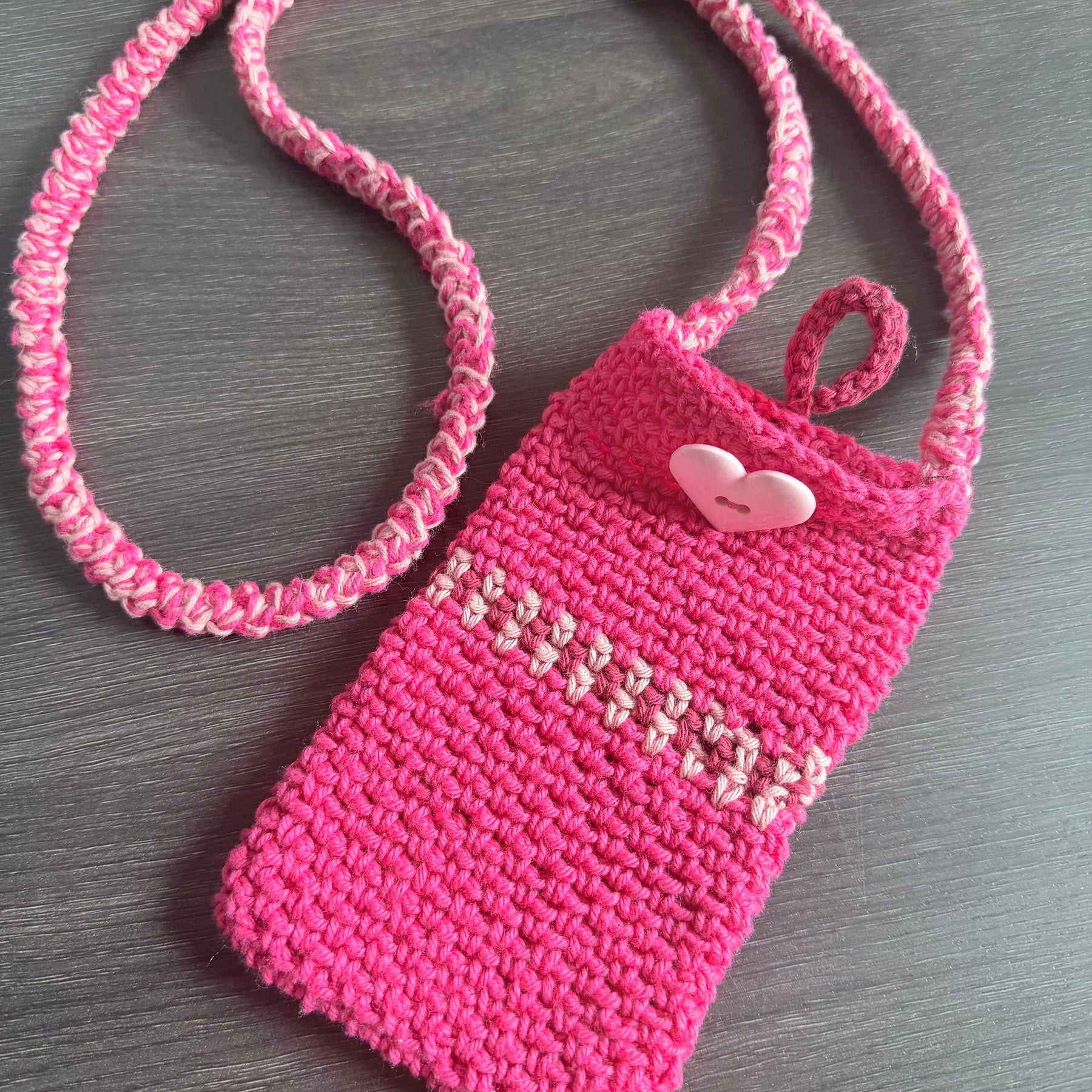 #110 Pink Heart Mobile Phone Bag