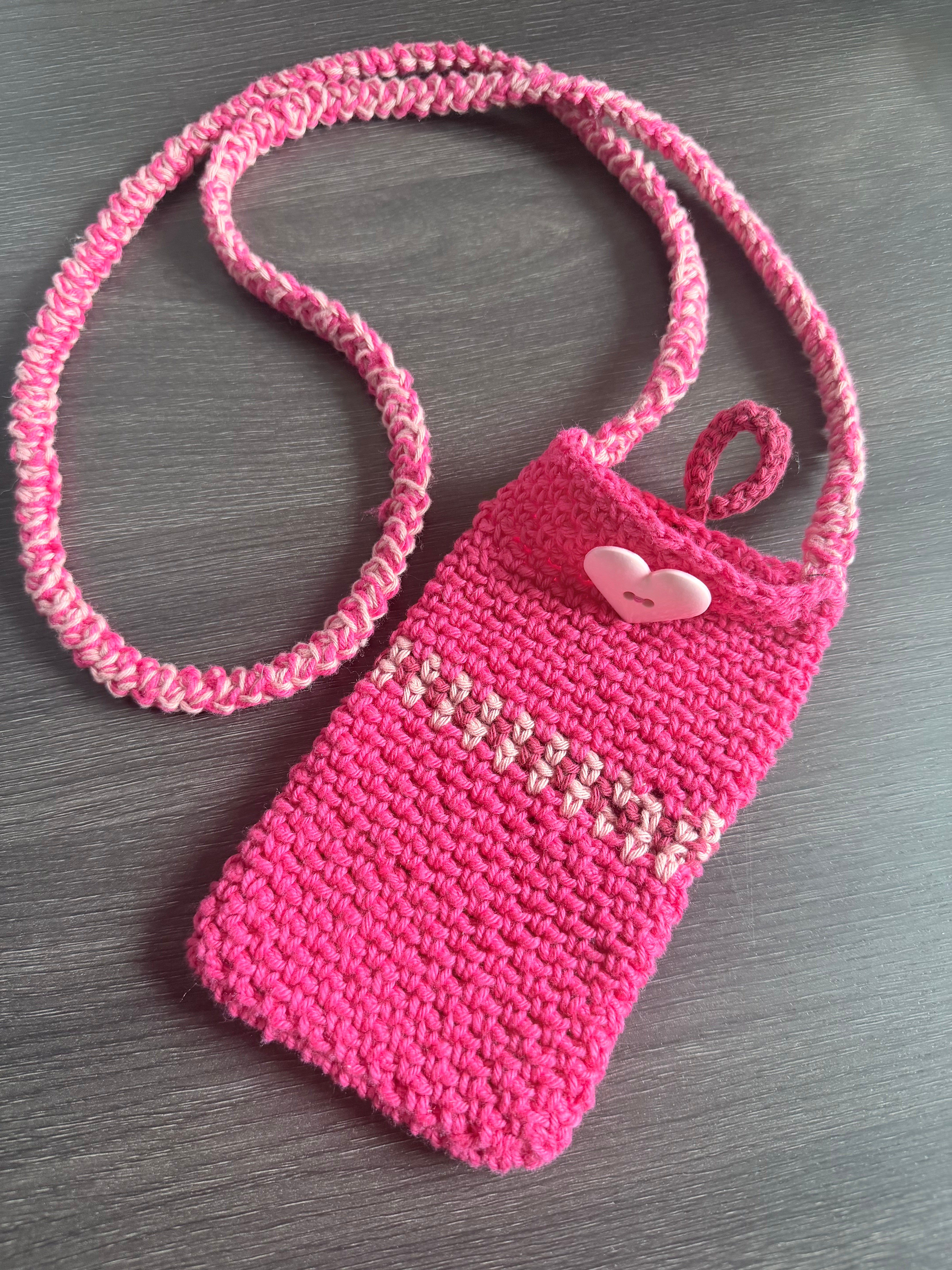 #110 Pink Heart Mobile Phone Bag