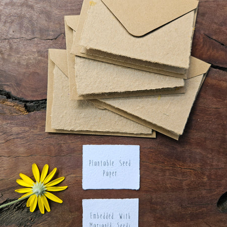 Seeded Plantable handmade paper gift cards- set of 4