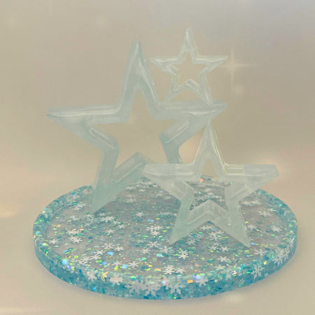 Handmade Resin Star Set with Round Tray