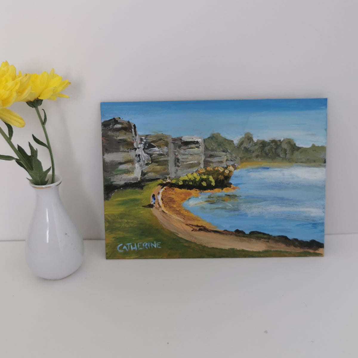 Original Art - A Warm Morning Stroll at South Perth - Plein Air