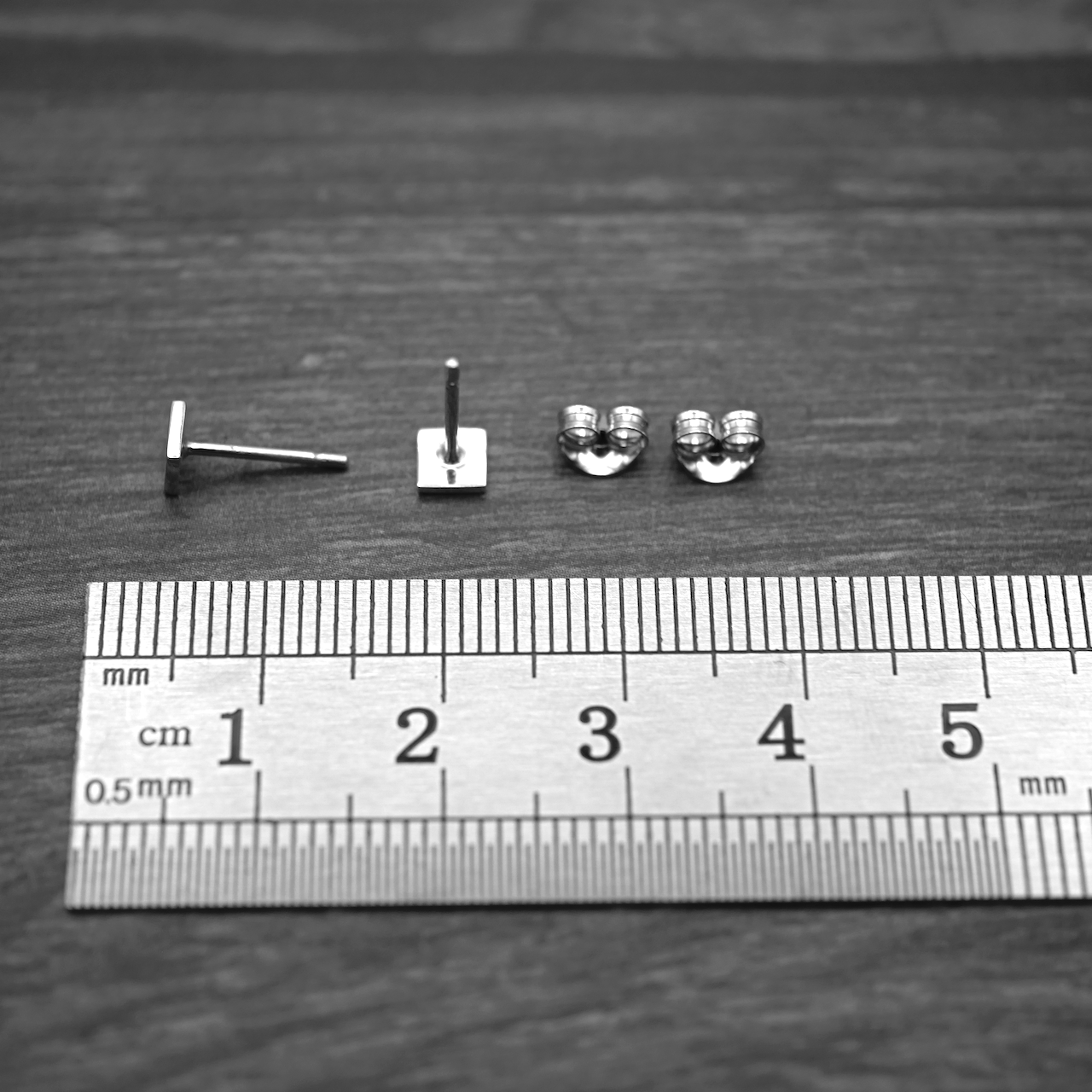 Gift Set - Silver Square Studs and Silver Bar Studs - Sterling Silver