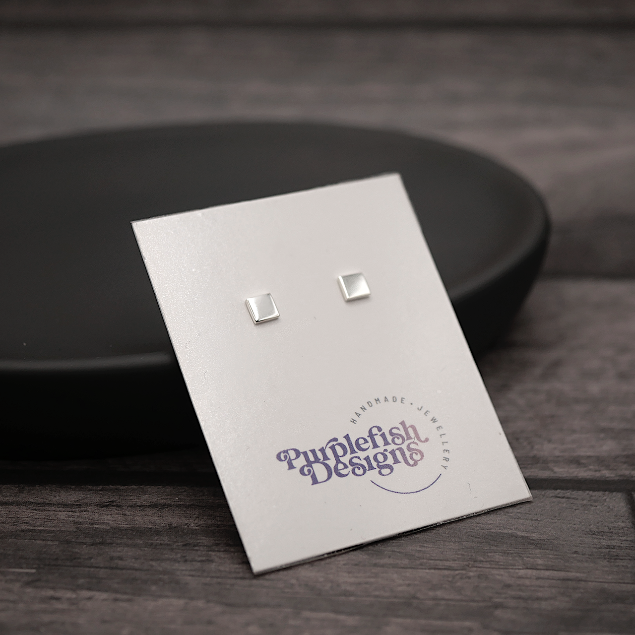 Silver Square Studs - Handmade Sterling Silver Stud Earrings