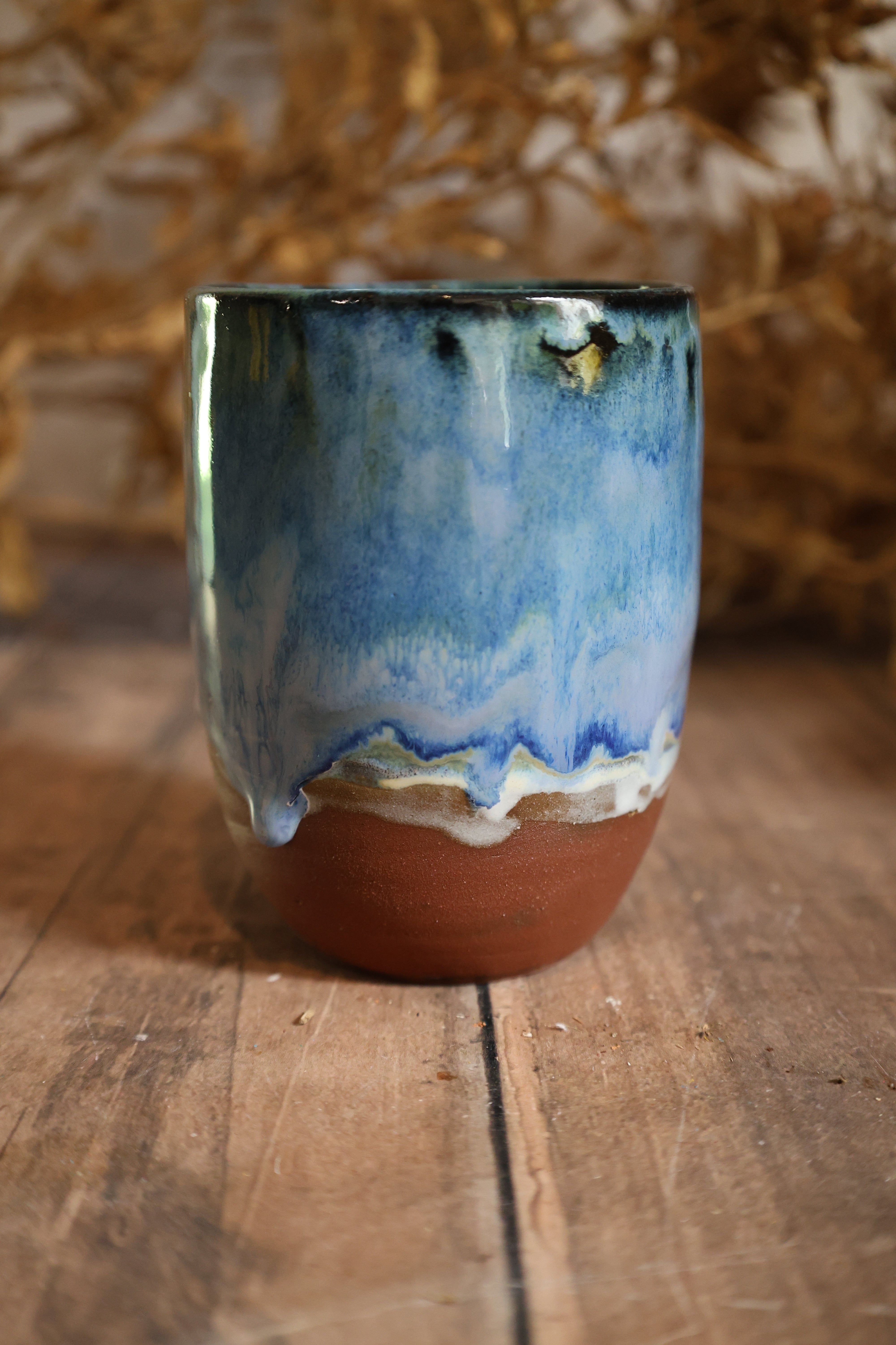 Handmade Ceramic Blue Surf  Tumblers -Medium