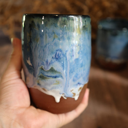 Handmade Ceramic Blue Surf  Tumblers -Medium