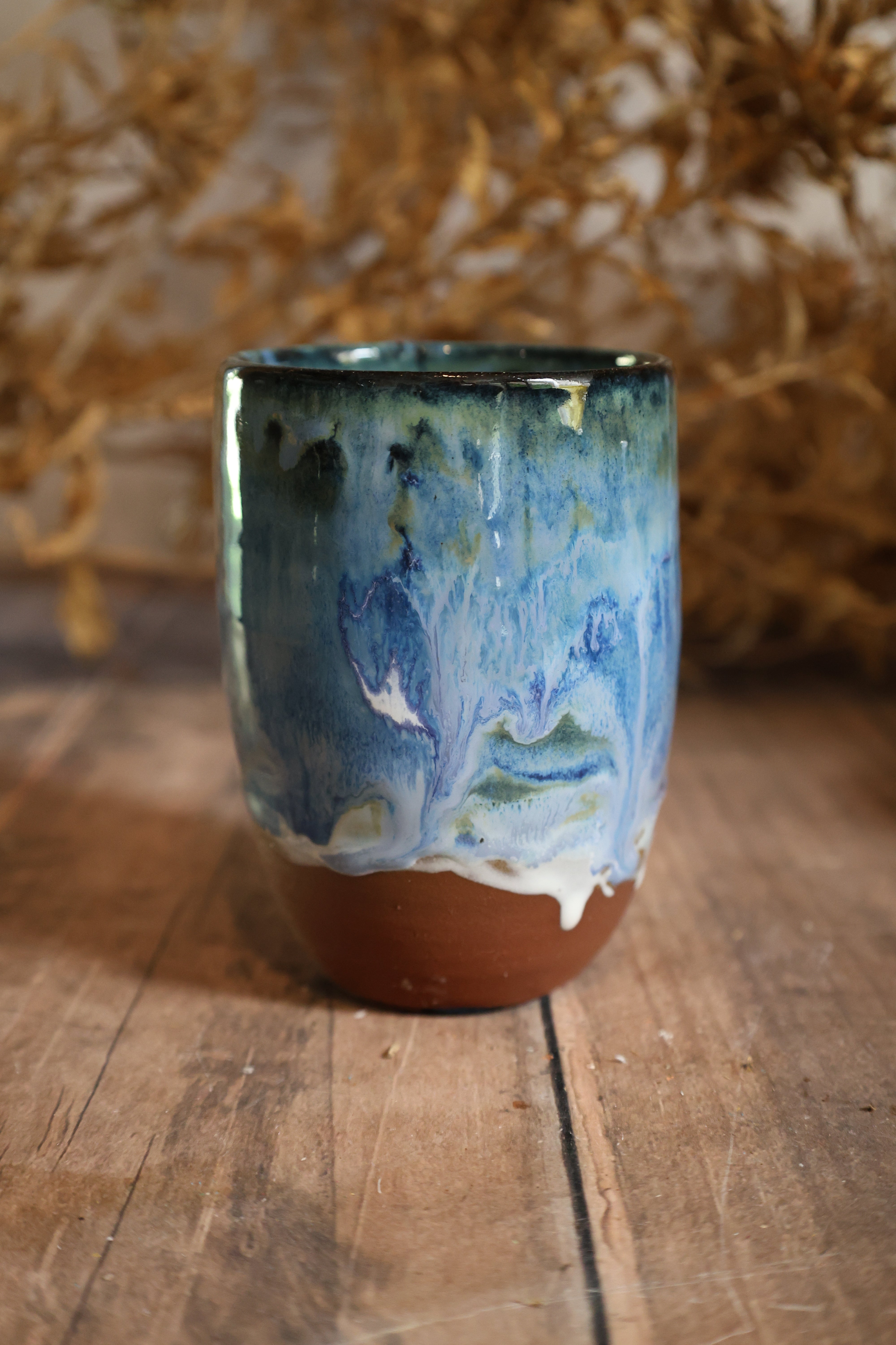 Handmade Ceramic Blue Surf  Tumblers -Medium