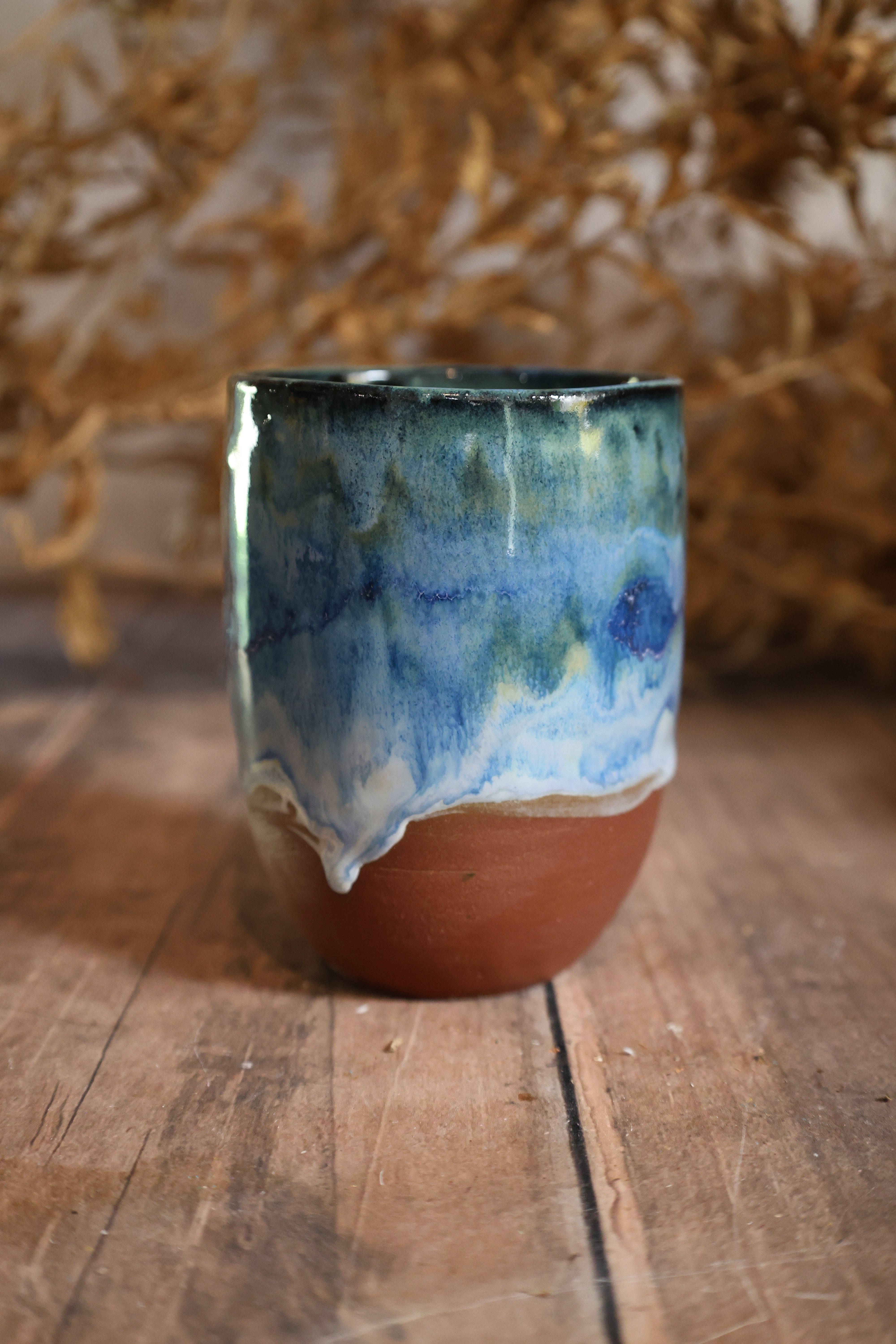 Handmade Ceramic Blue Surf  Tumblers -Medium