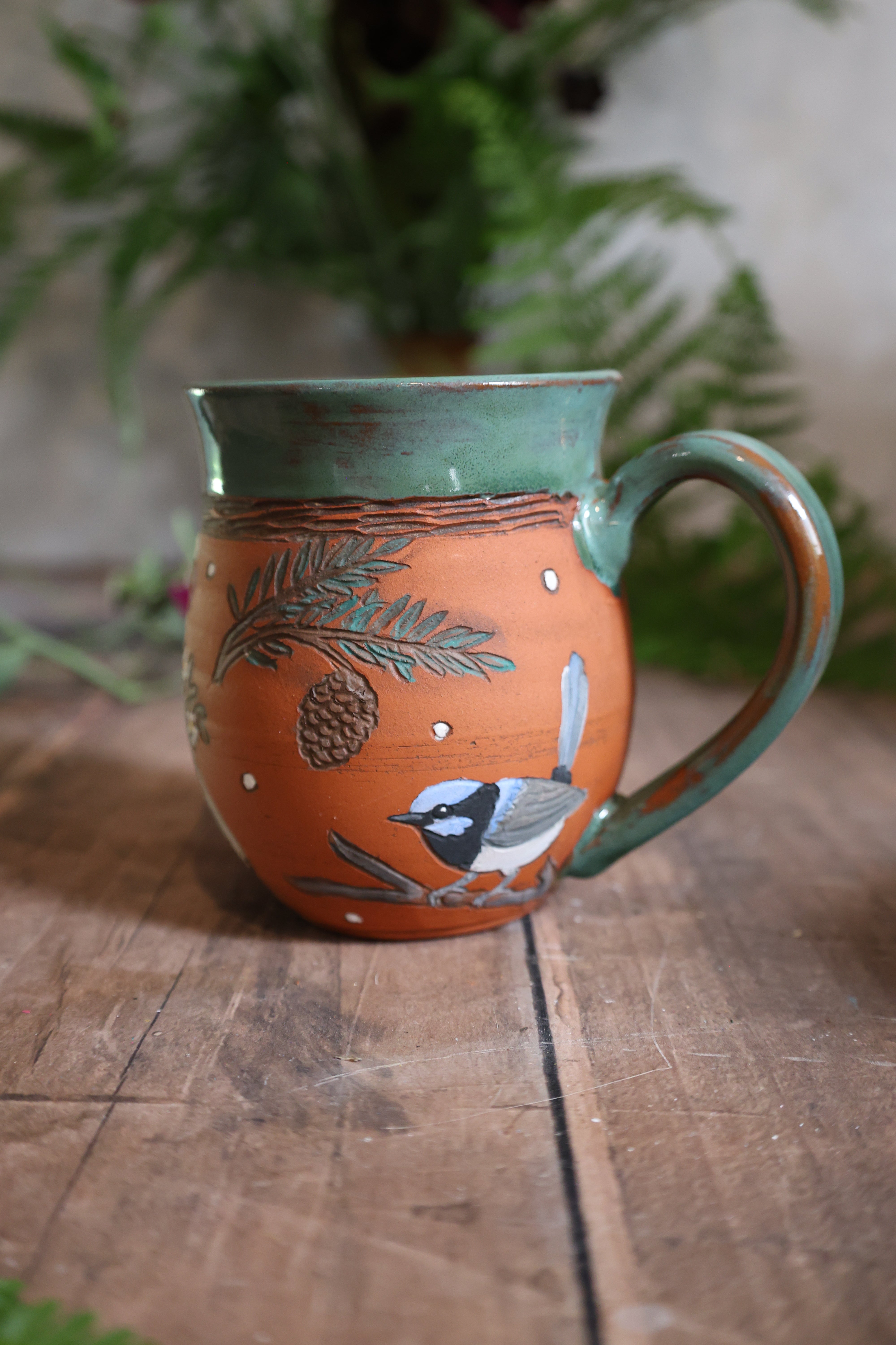 Hand Painted Ceramic Camping Mug - Medium