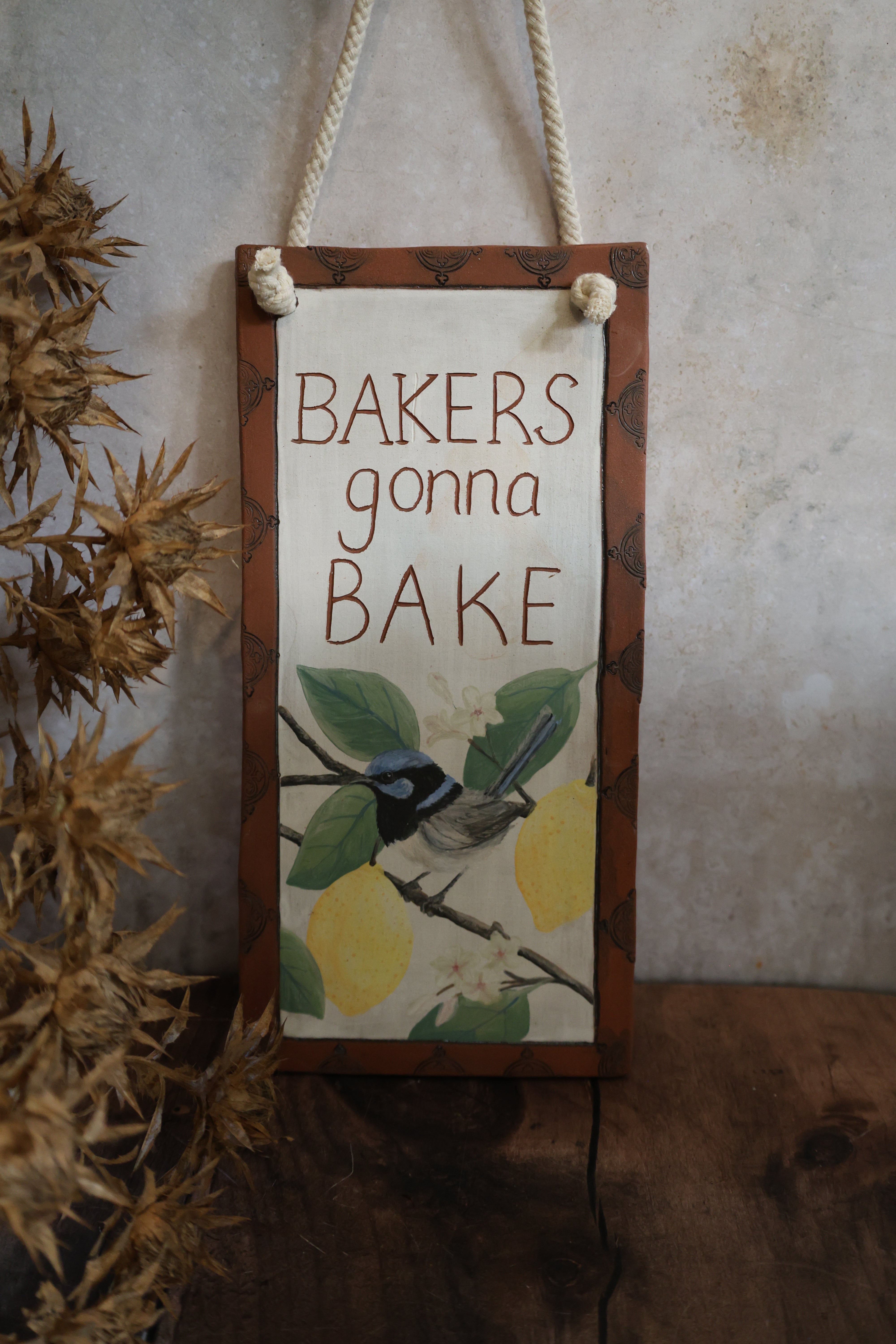 Hand Painted Ceramic Bakers Gonna Bake Kitchen Sign