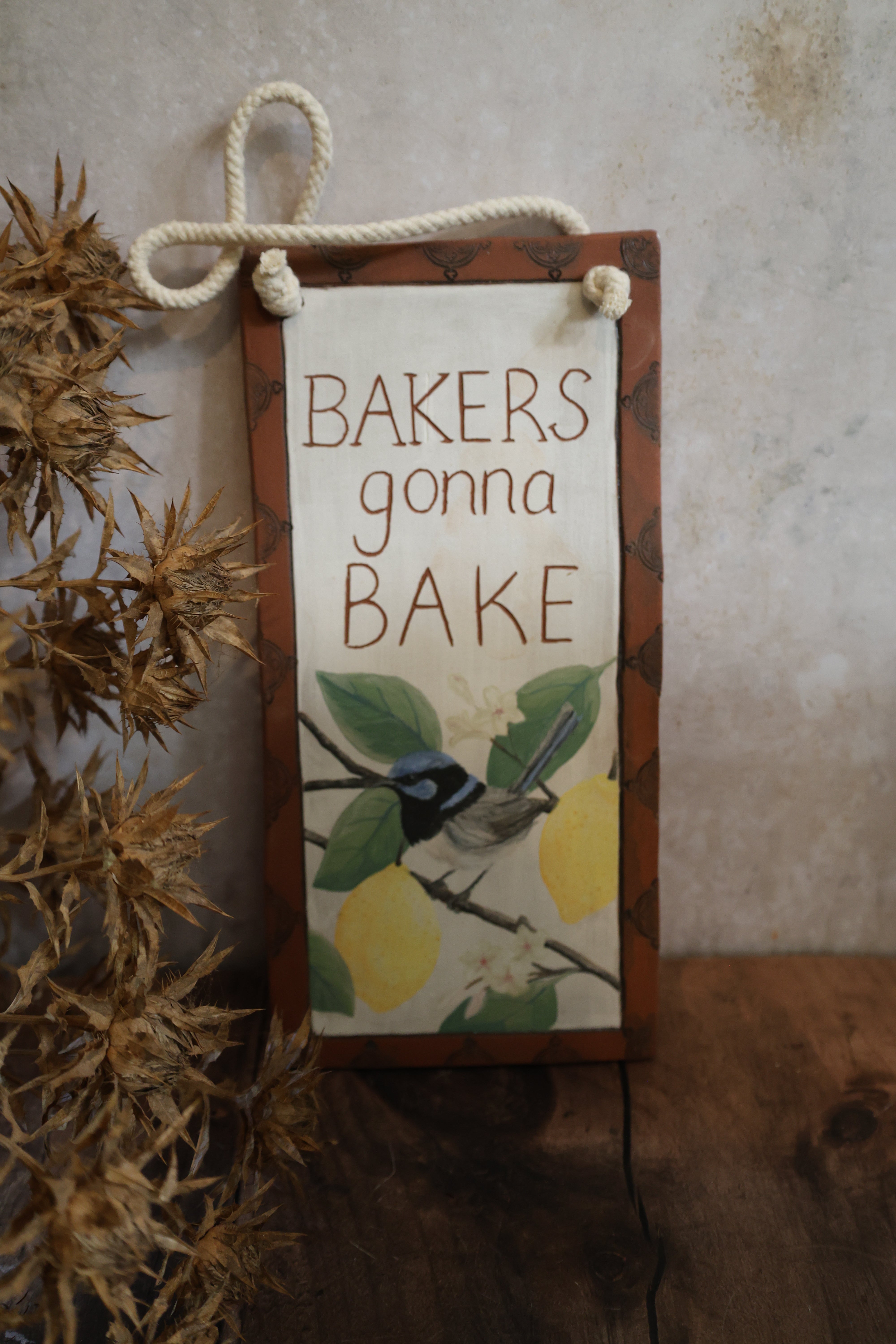 Hand Painted Ceramic Bakers Gonna Bake Kitchen Sign