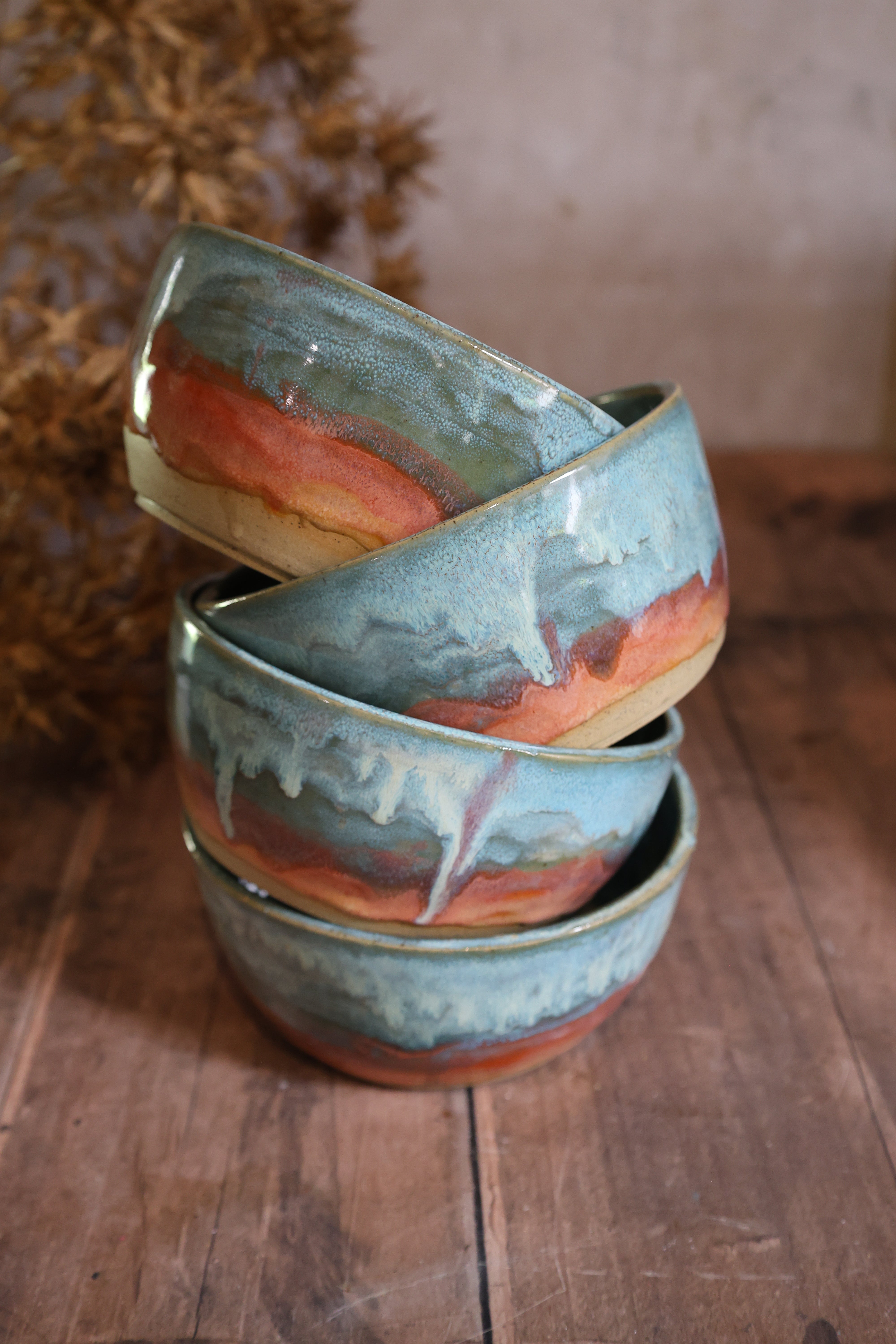 Handmade Ceramic Sunrise Breakfast Bowls