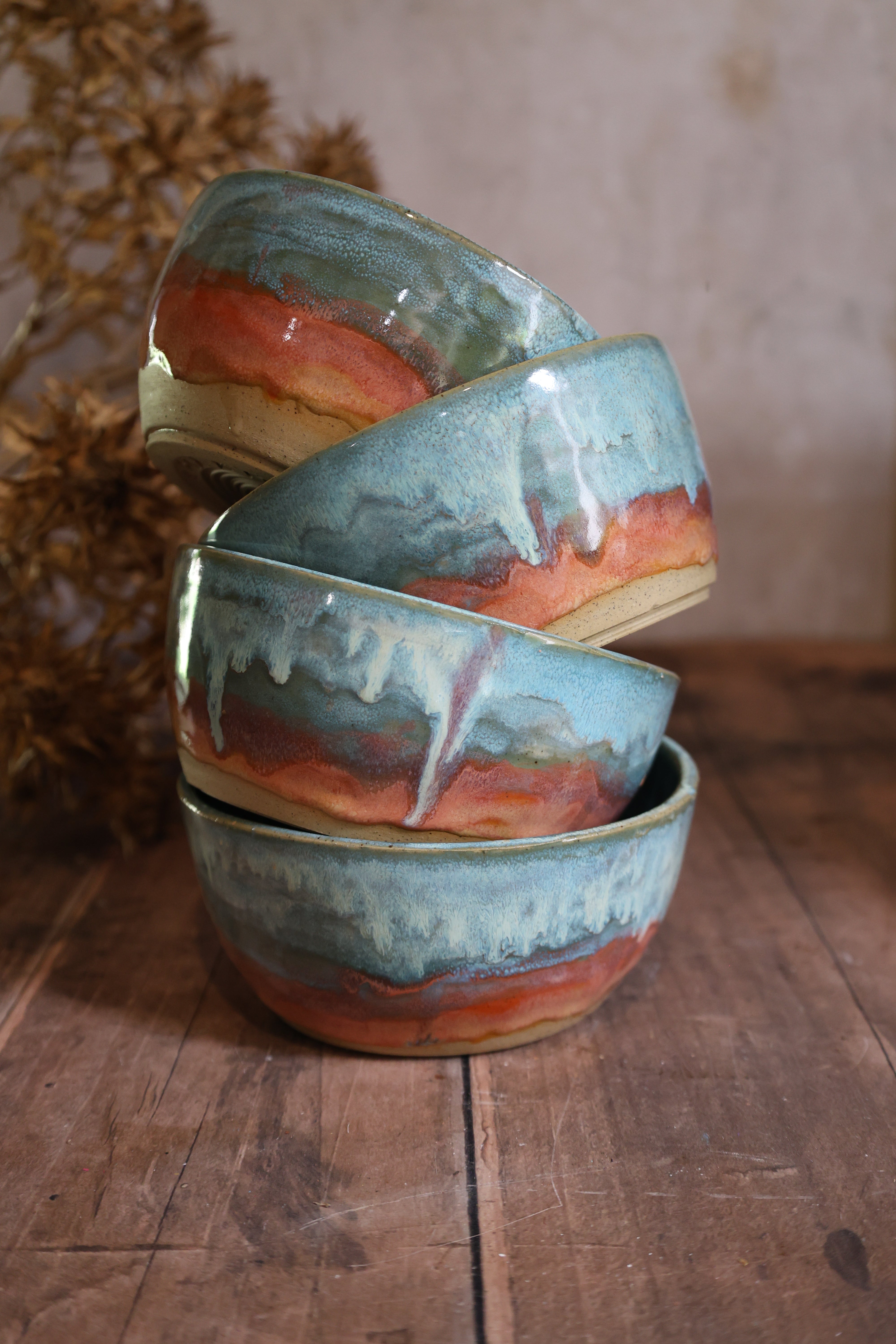 Handmade Ceramic Sunrise Breakfast Bowls