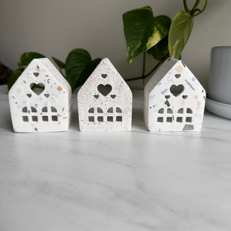 Miniature houses - tea light holders