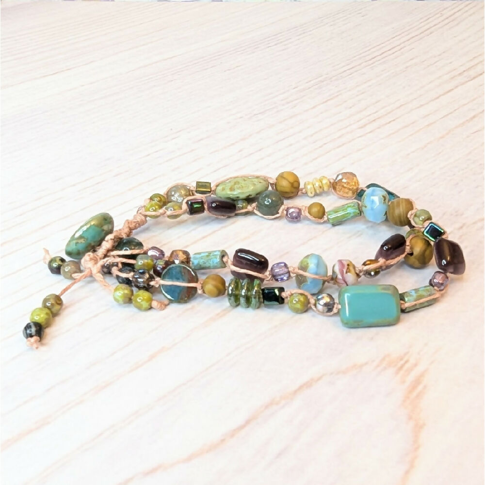 Glass beaded bracelet | hemp bracelet | beaded bracelet