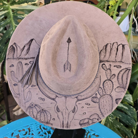 Bull skull desert fedora hat