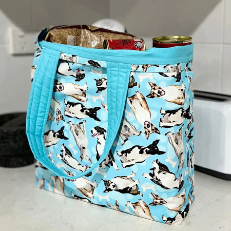 Grocery Tote ... Bull Terrier ... Lined with storge pouch