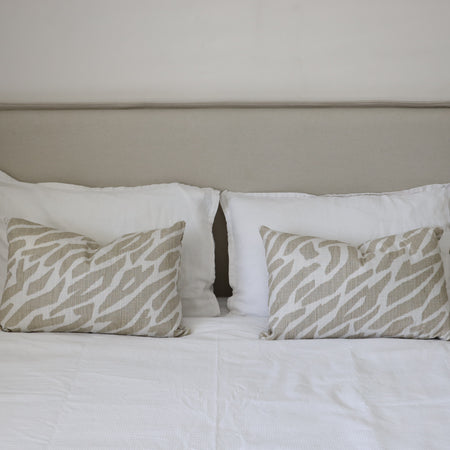 Pair of Rectangular Cushion Covers - Sandy Beige Abstract Animal Print