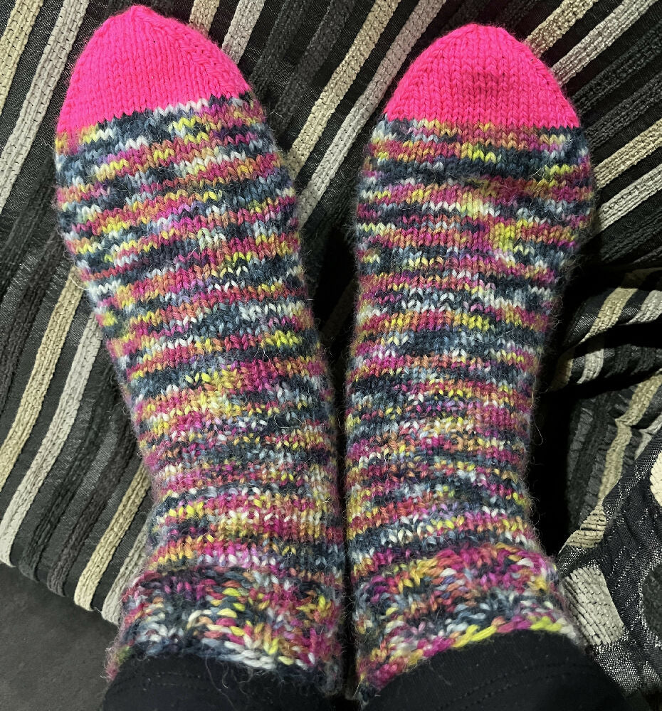 Hand knit socks ready to ship